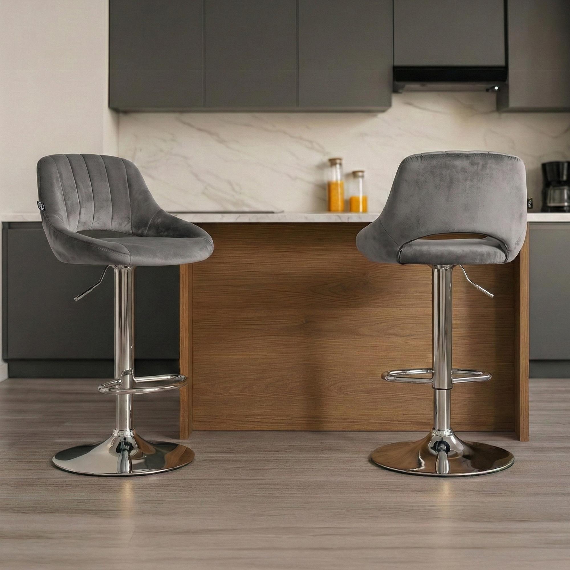 Tabouret de bar Milet en velours