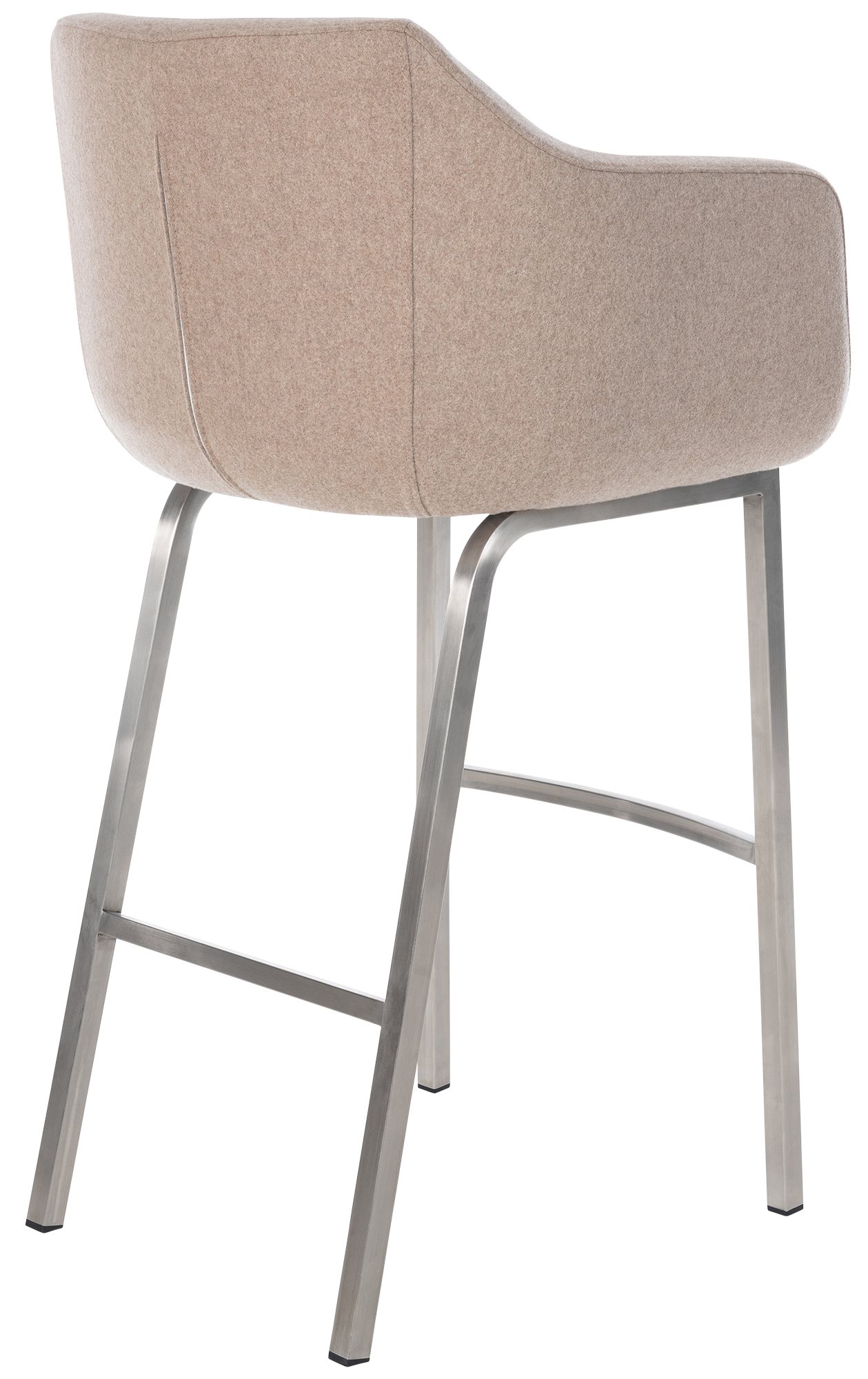 Tabouret de bar Monea feutre avec piètement à quatre pieds