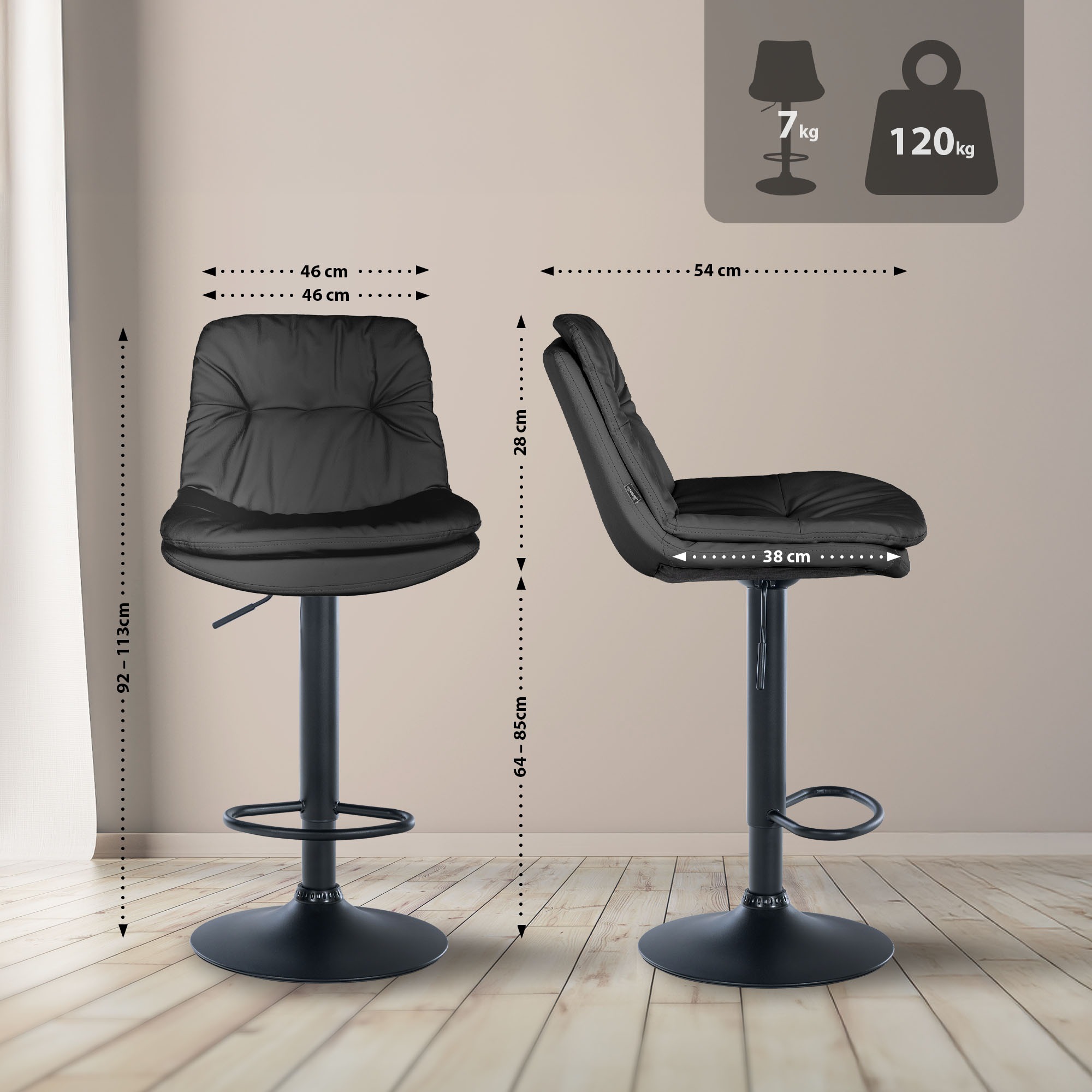 Tabouret de bar Laurel similicuir