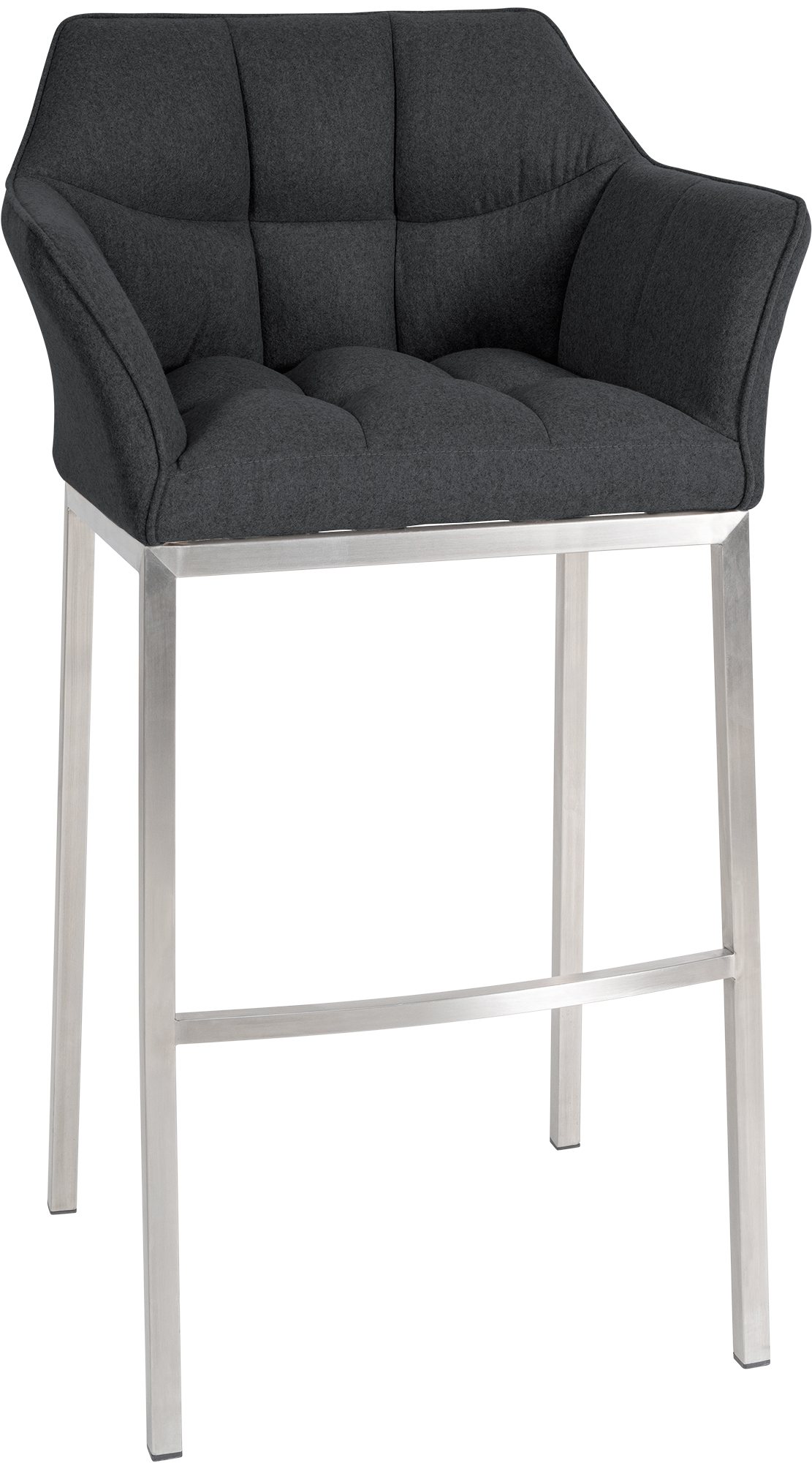 Tabouret de bar Damaso feutre avec piètement à quatre pieds