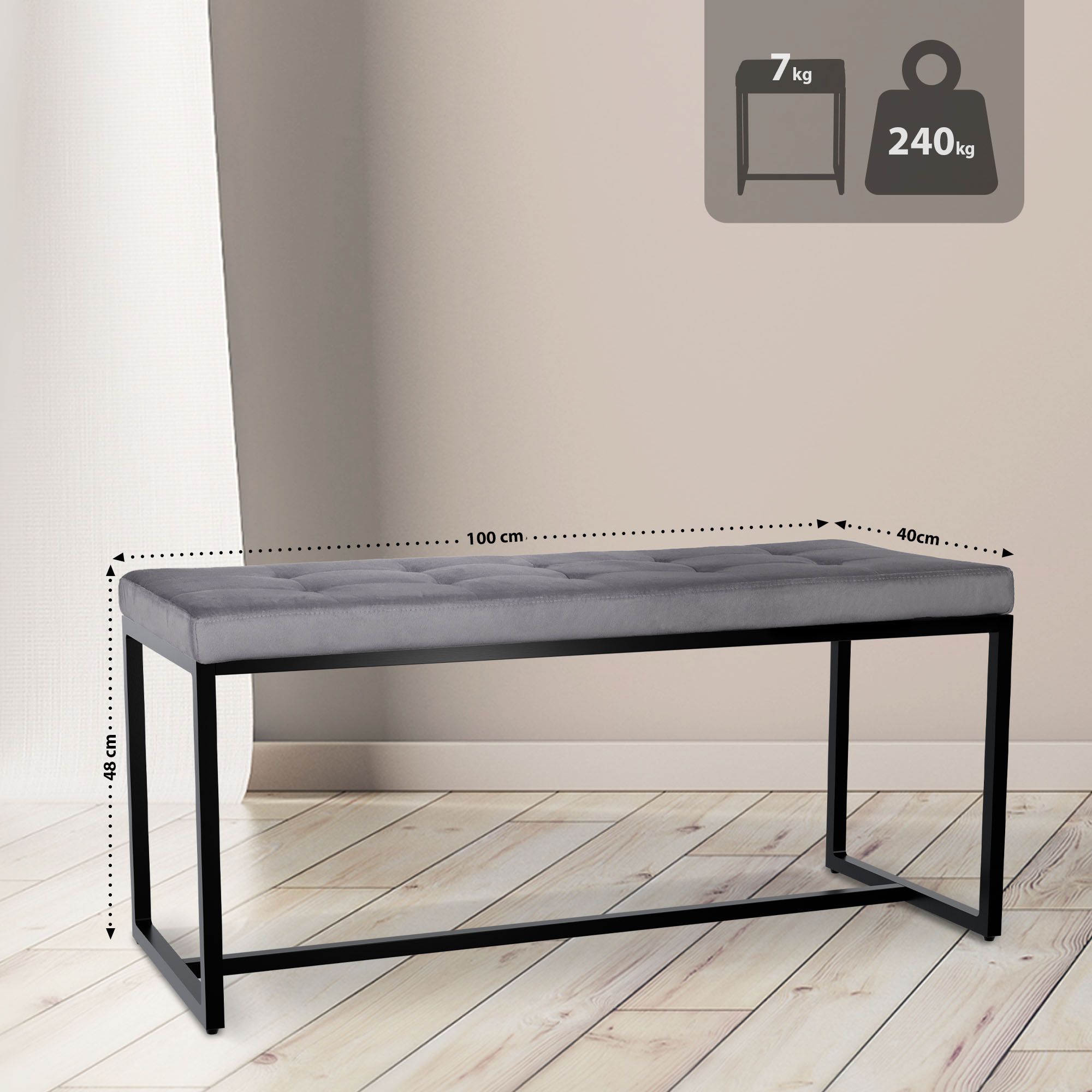 Banc Barci avec structure noire