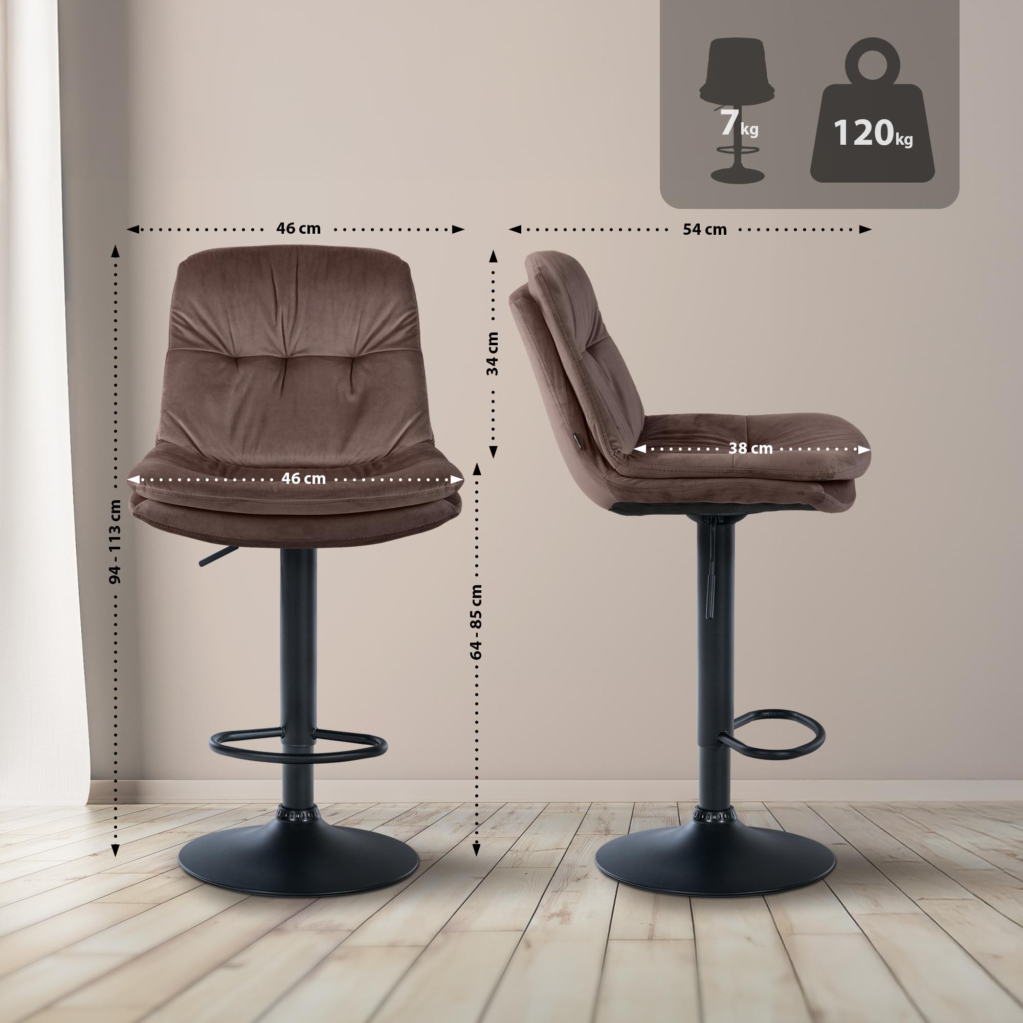 Tabouret de bar Laurel velours