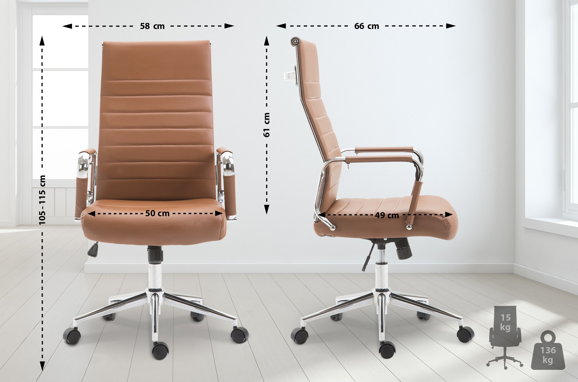 Fauteuil de bureau Kolumbus similicuir