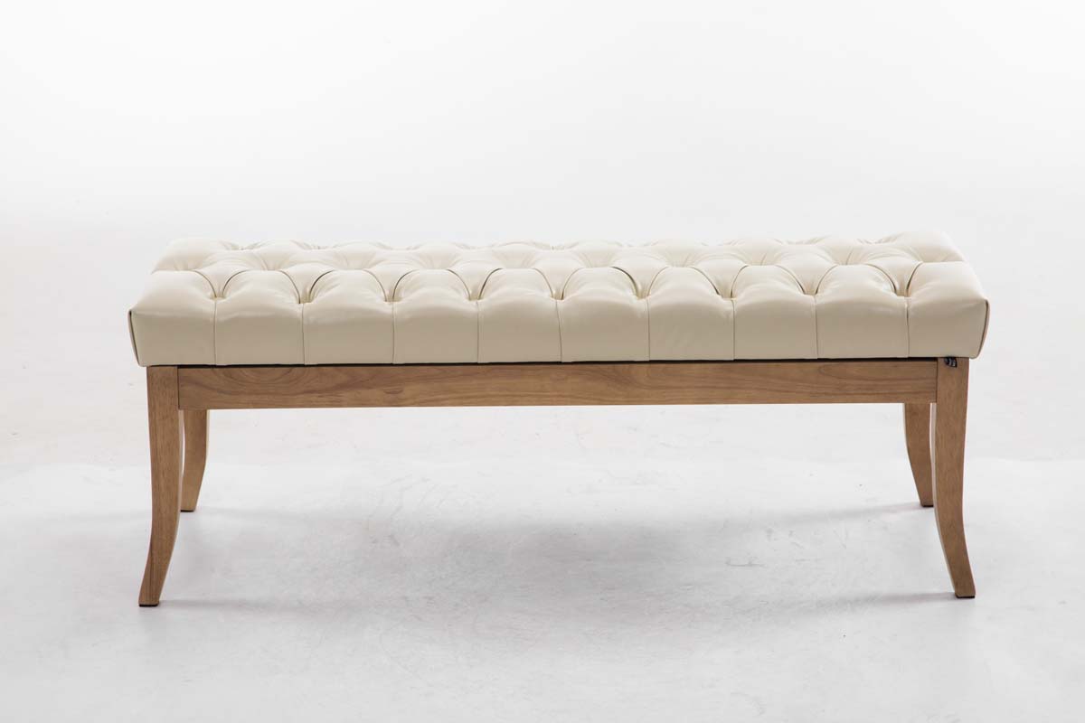 Banc Ramses similicuir antique clair
