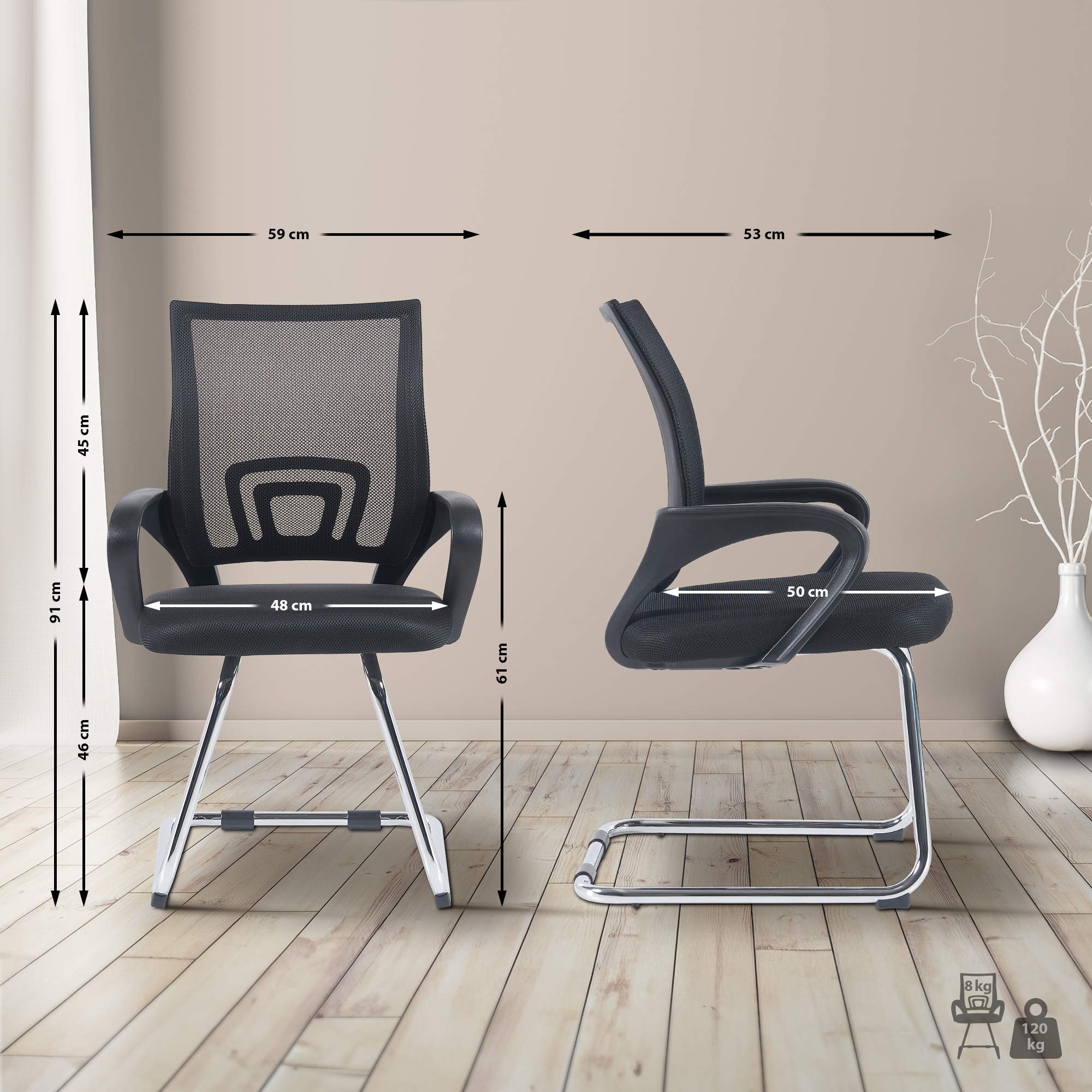 Lot de 2 chaises cantilever Eureka