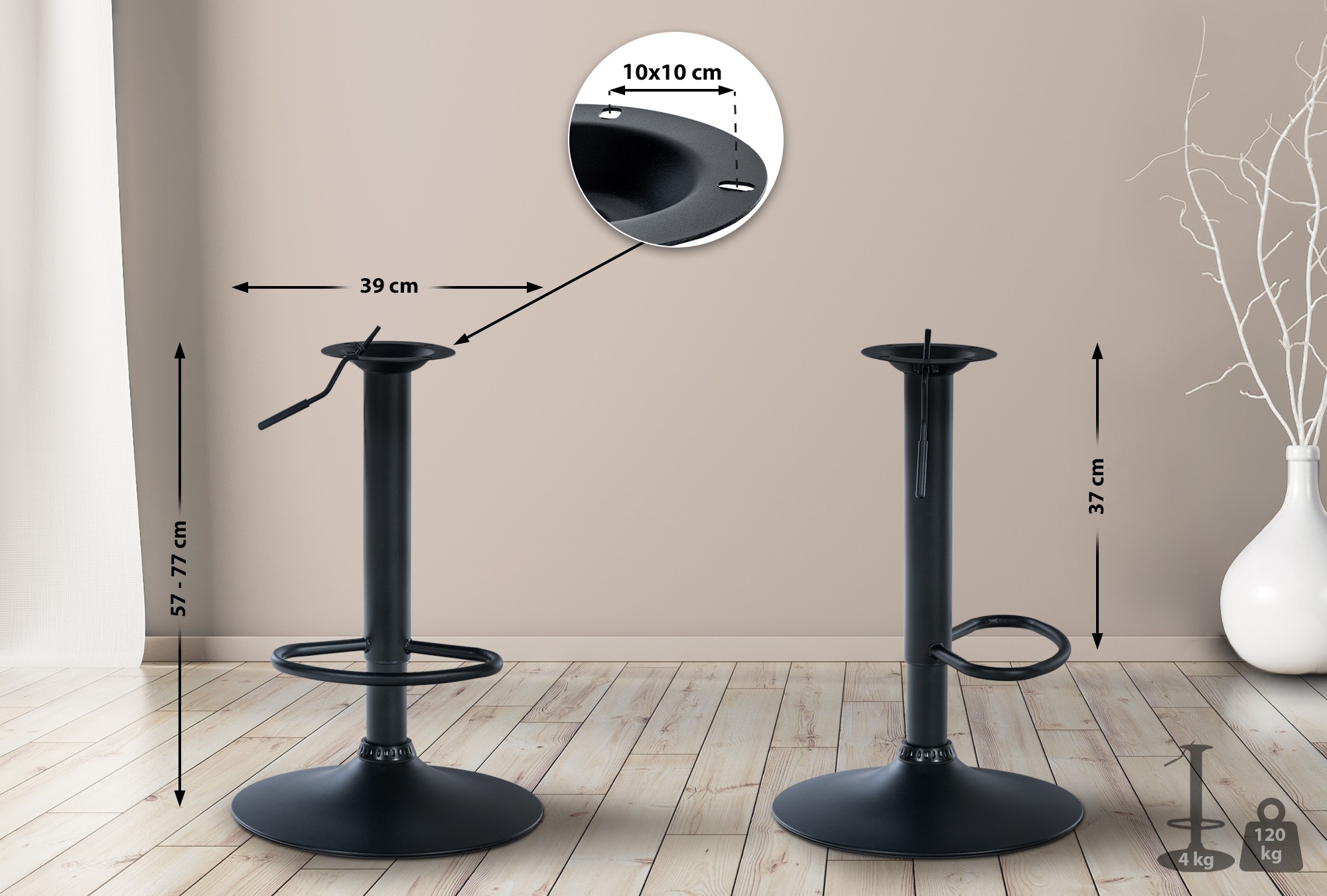 Piètement XL pour tabouret de bar