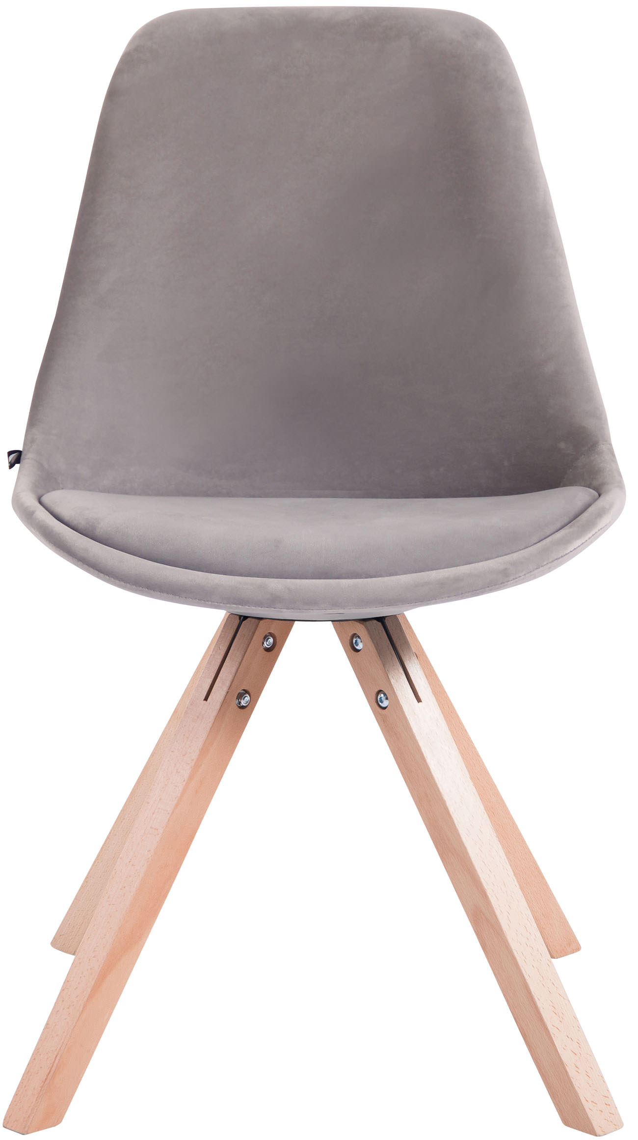 Lot de 4 Chaises de salle à manger Toulouse Velours Pieds carrés bois