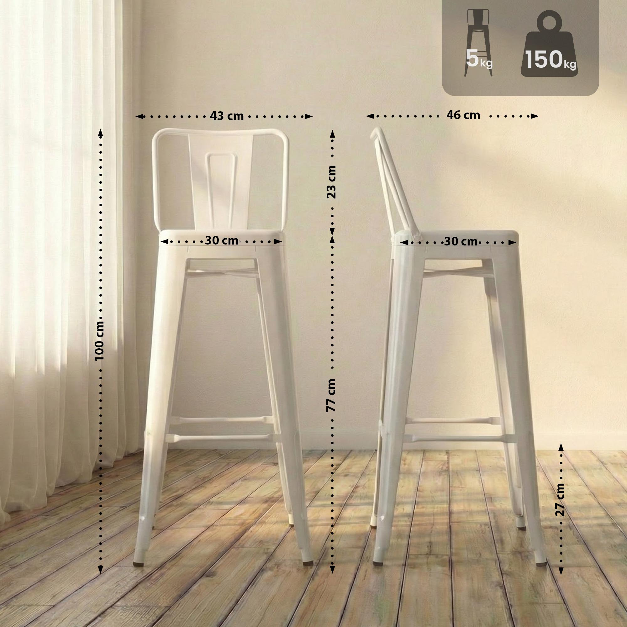 Tabouret de bar en métal Mason