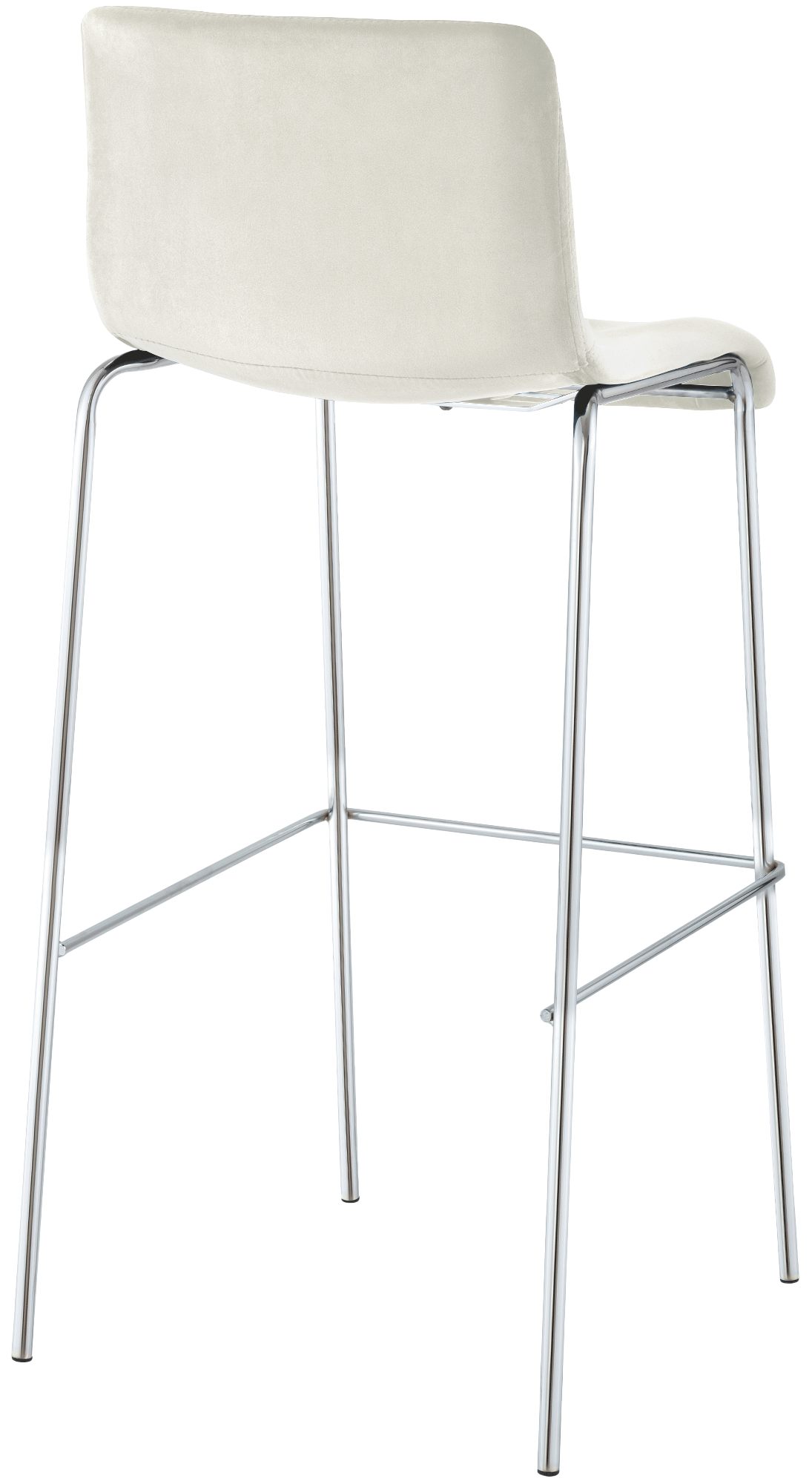 Tabouret de bar Hover velours structure à quatre pieds chromée