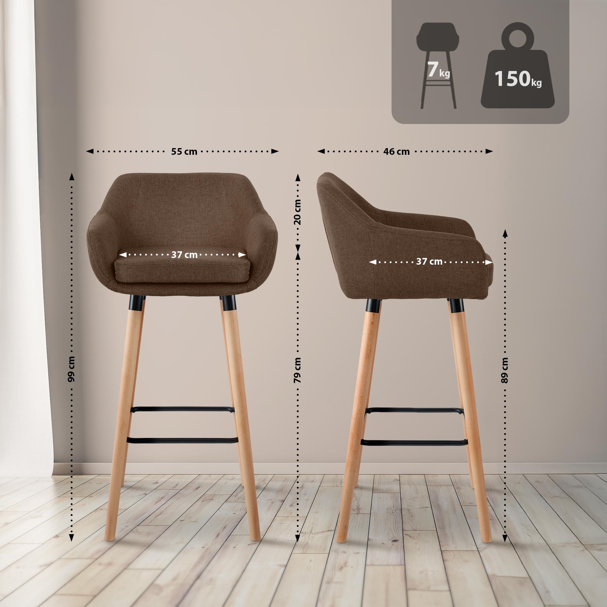 Tabouret de bar Grant en tissu
