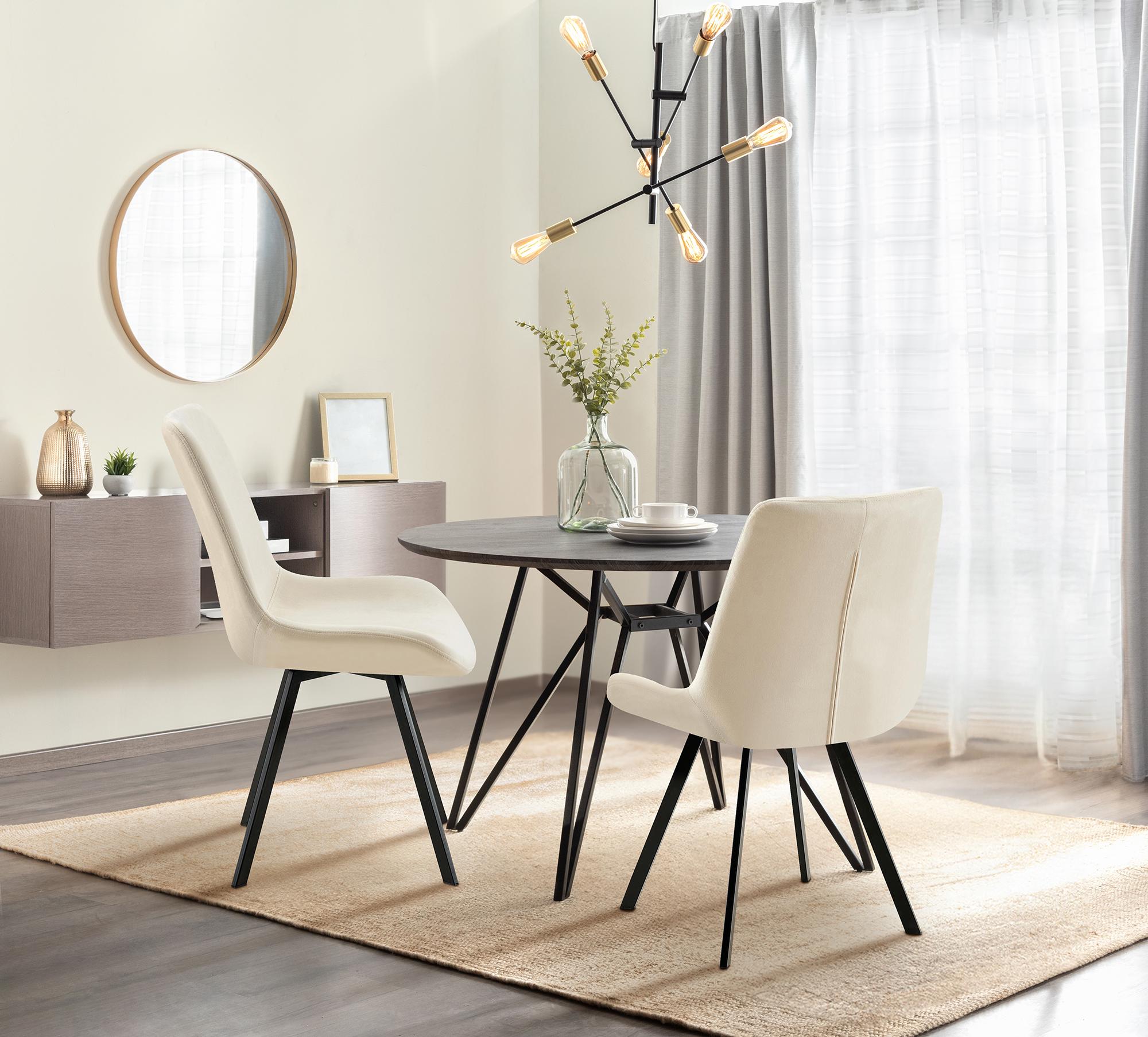 Lot de 2 chaises de salle à manger Lewes velours