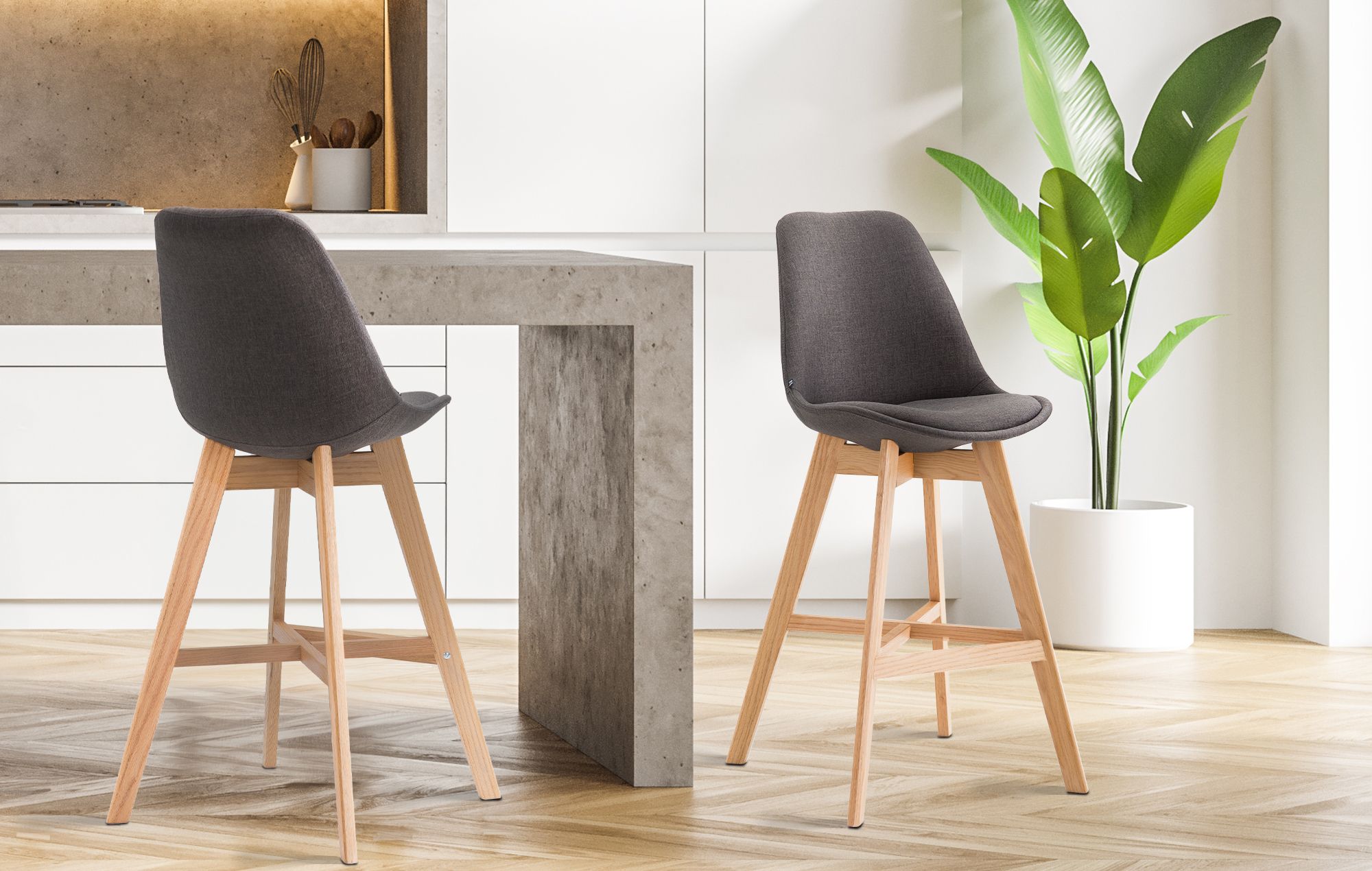 Tabouret de bar Cannes en tissu