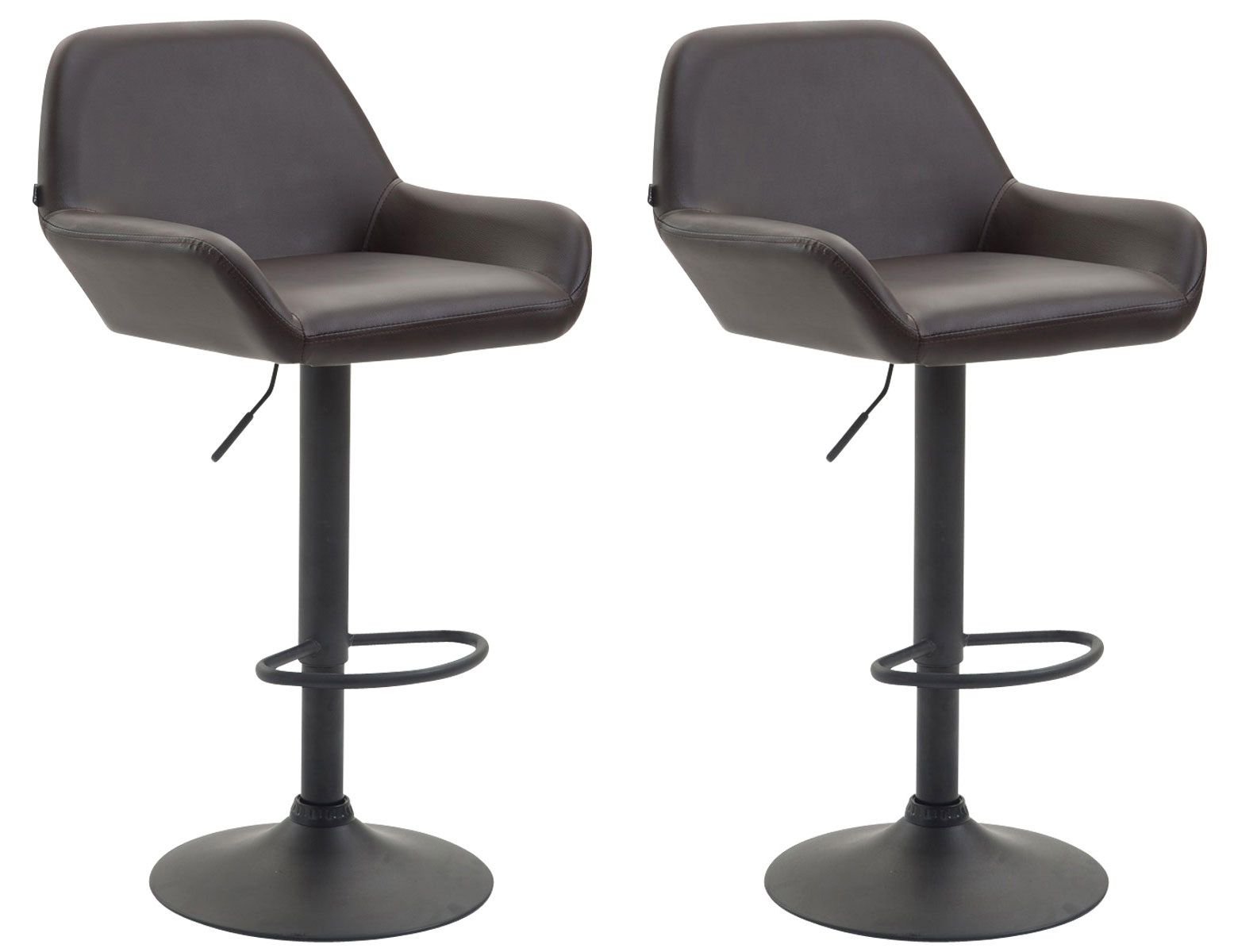 Lot de 2 tabourets de bar Braga en Similicuir