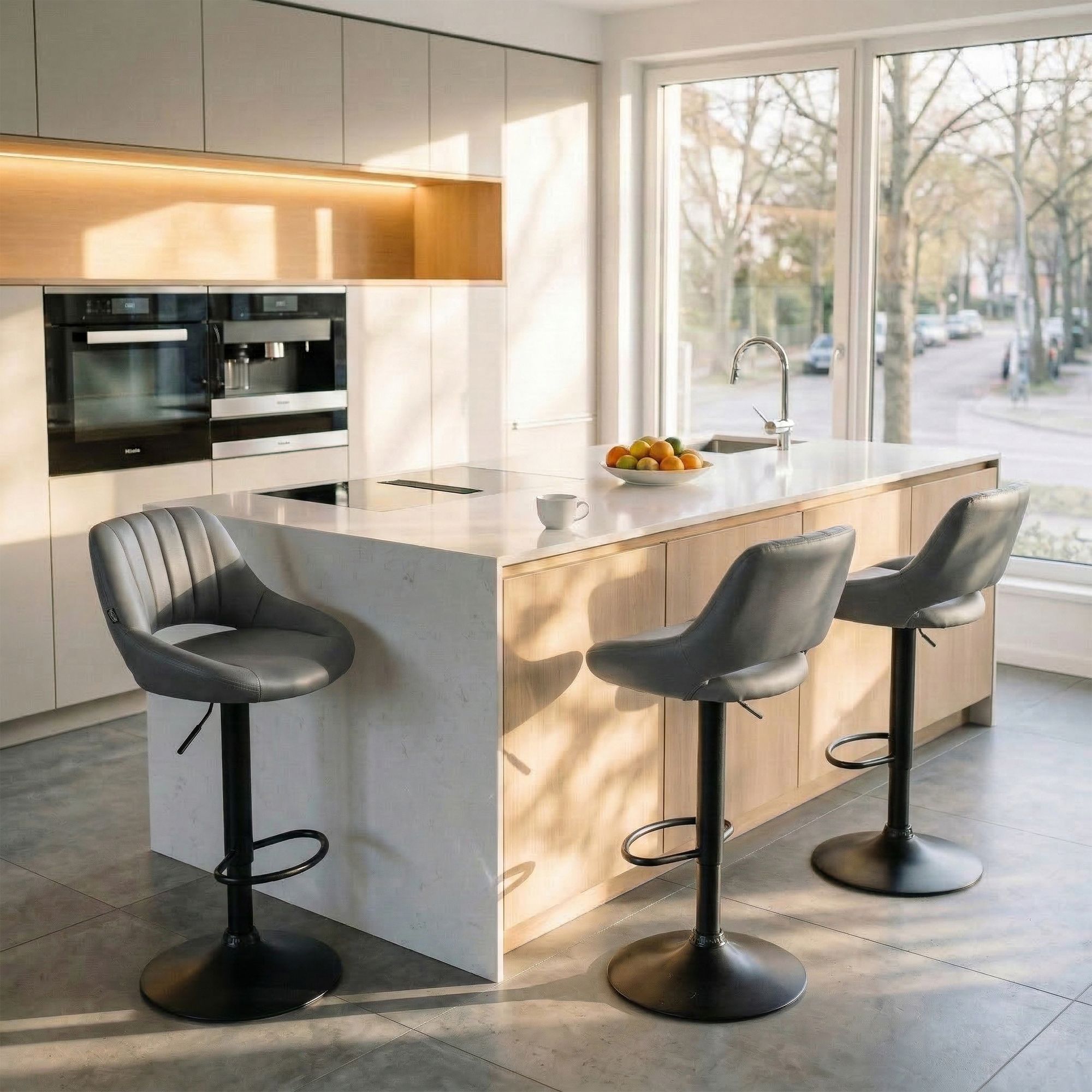 Lot de 2 tabourets de bar Milet en similicuir