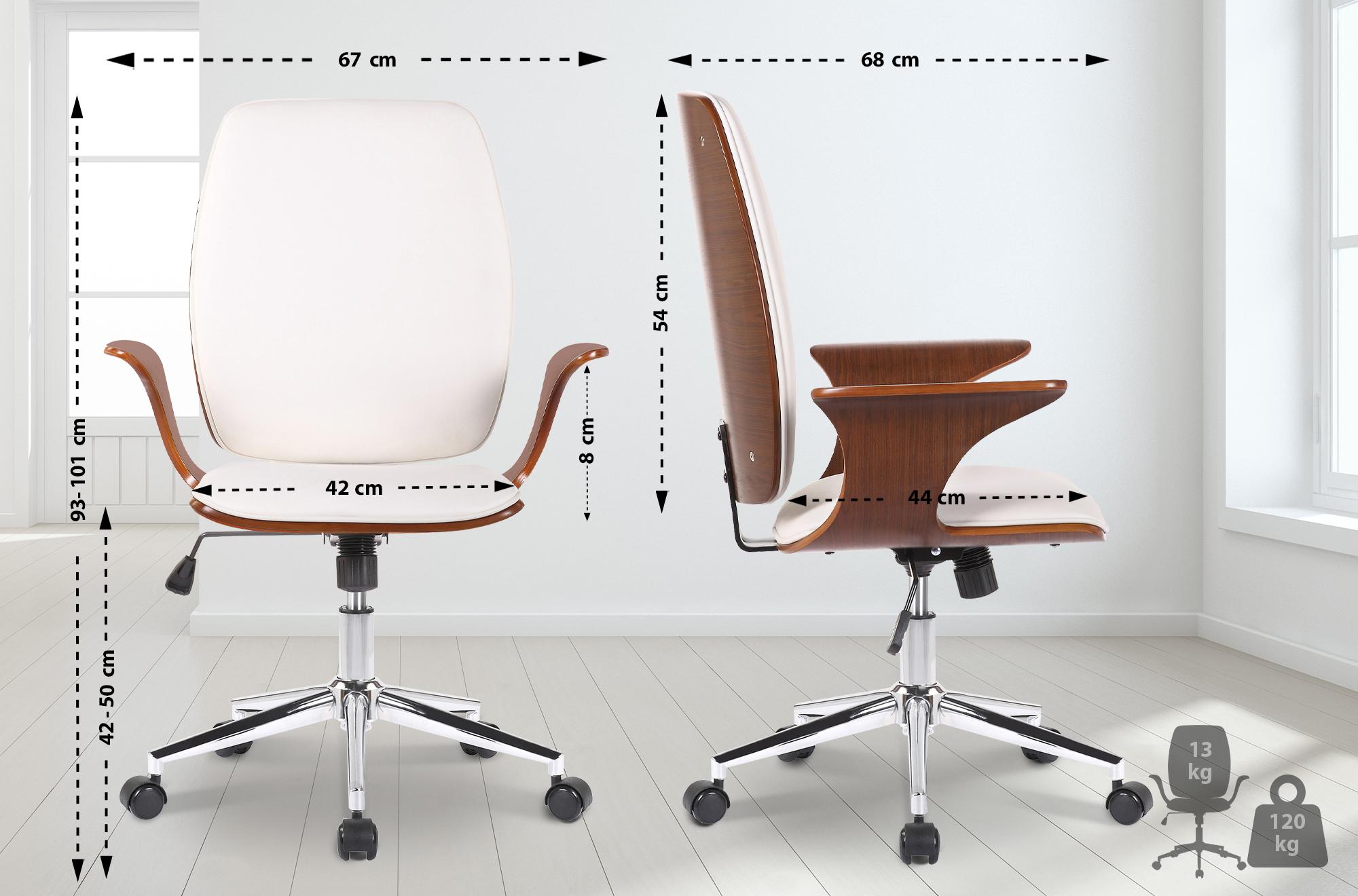 Fauteuil de bureau Burbank avec coque d'assise en bois