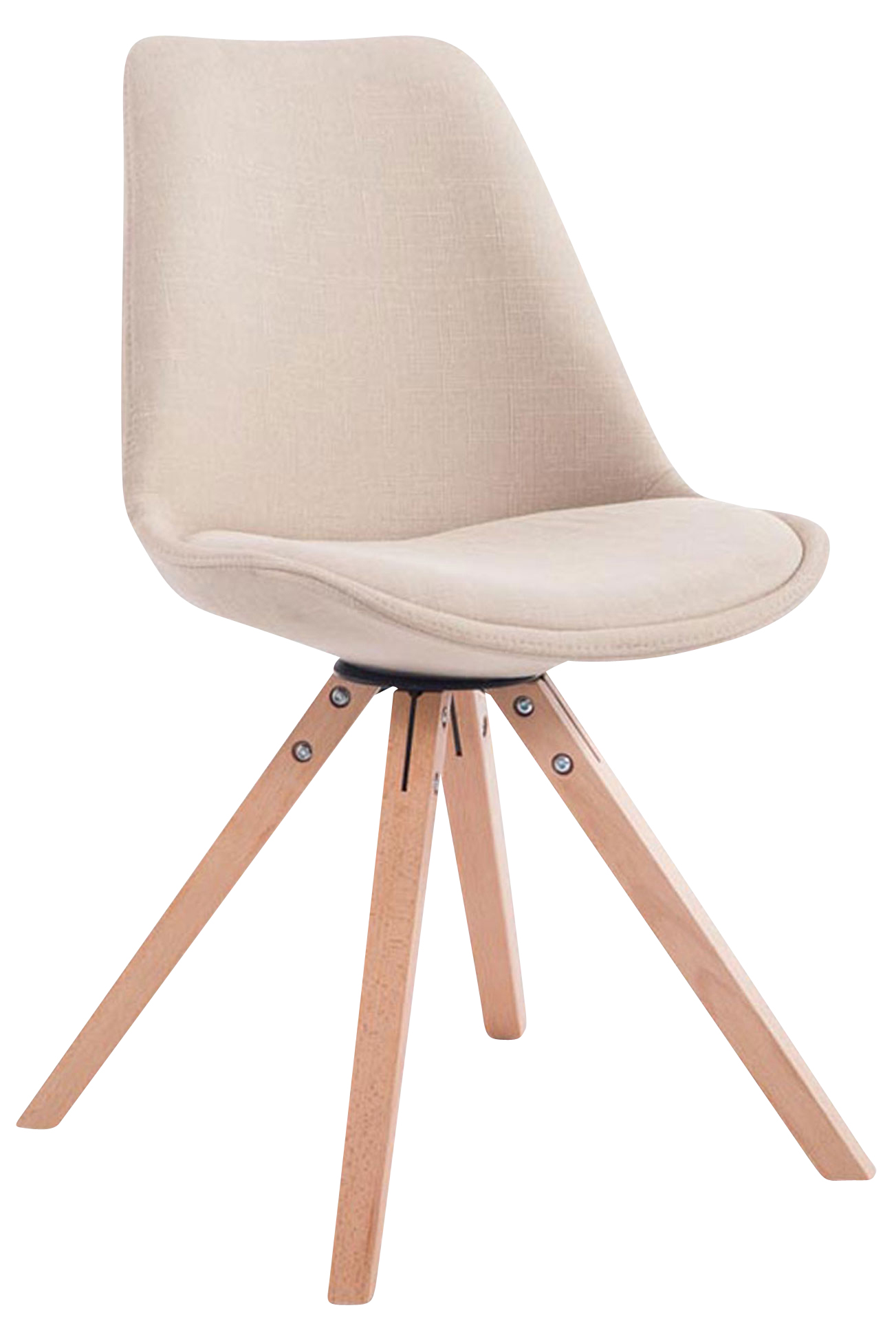 Lot de 4 Chaises de salle à manger Toulouse Tissu Pieds carrés bois