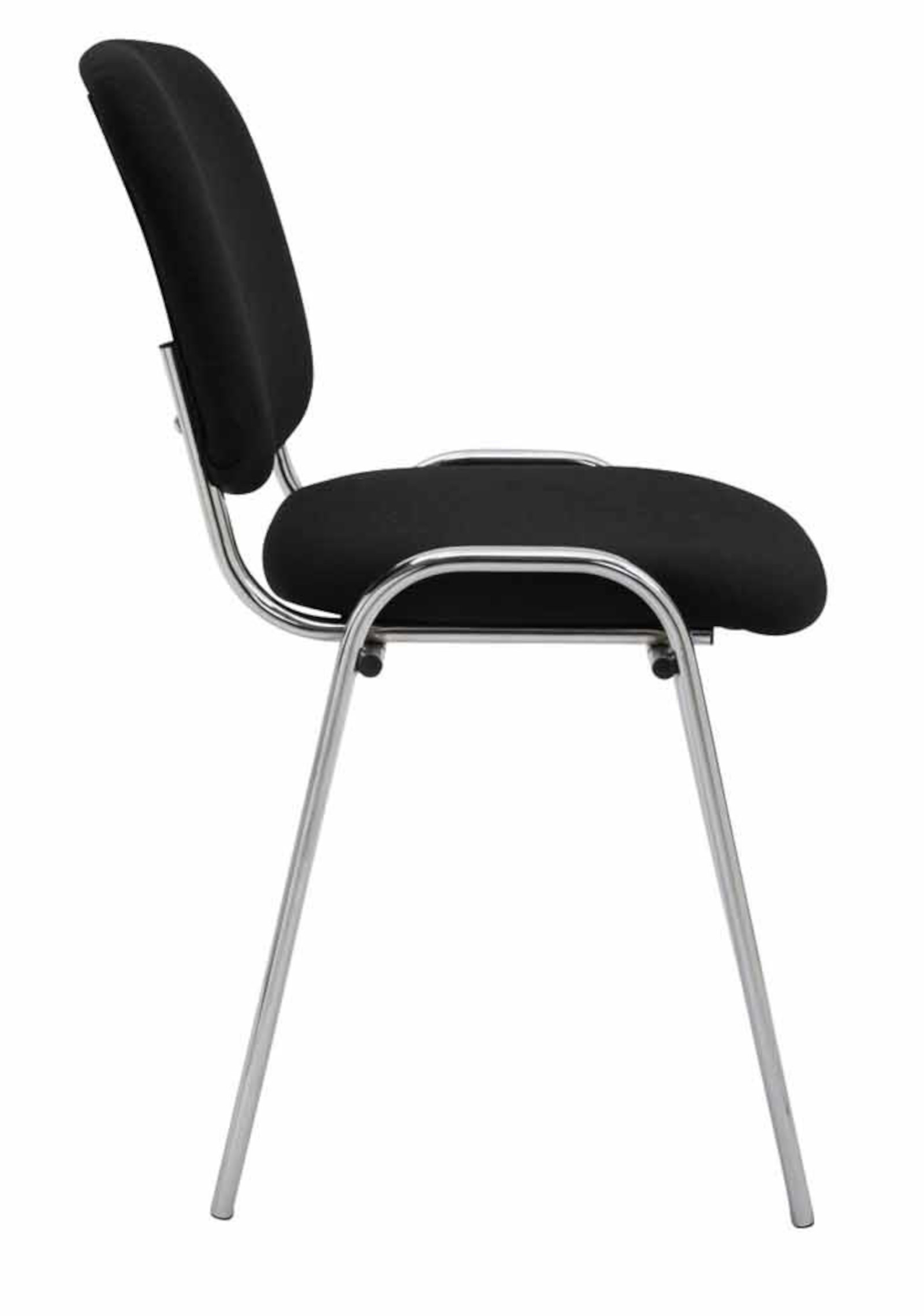 Lot de 4 Chaises de visiteur Ken en tissu avec Pieds en métal aspect chromé