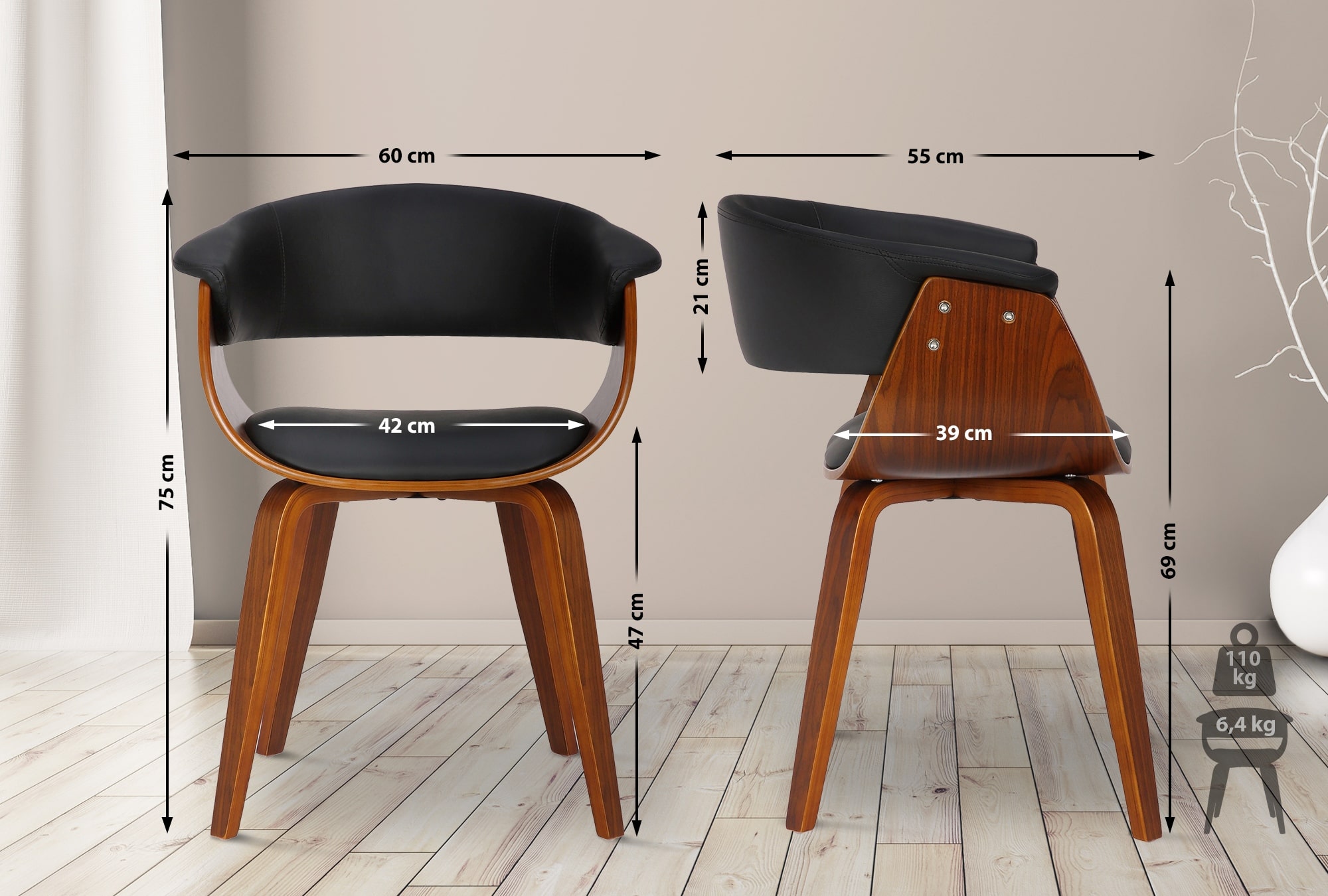 Lot de 2 chaises Bruce