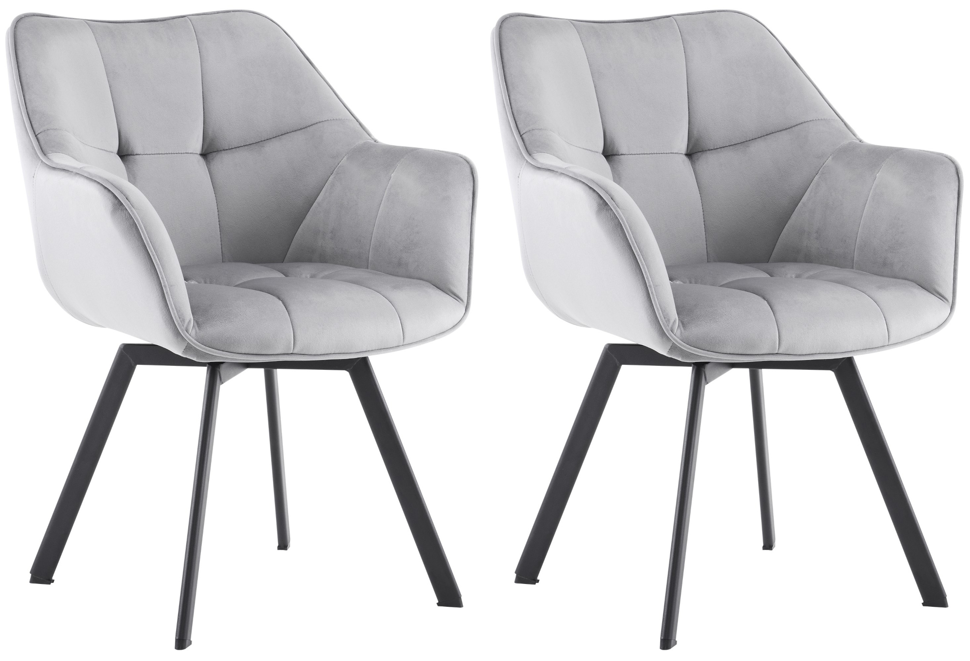 Lot de 2 chaises de salle à manger Jordi velours