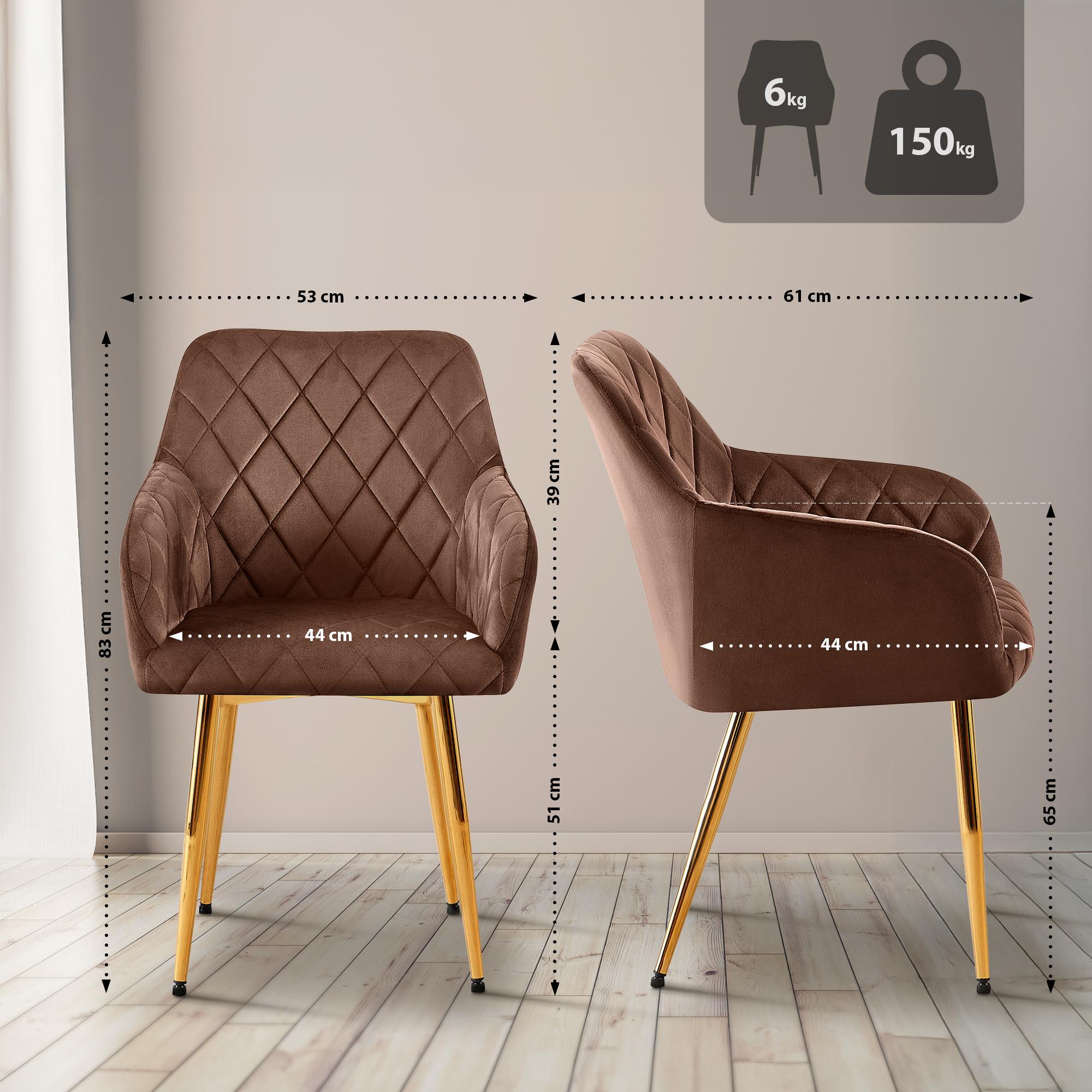 Chaise de salle à manger Monett Velours