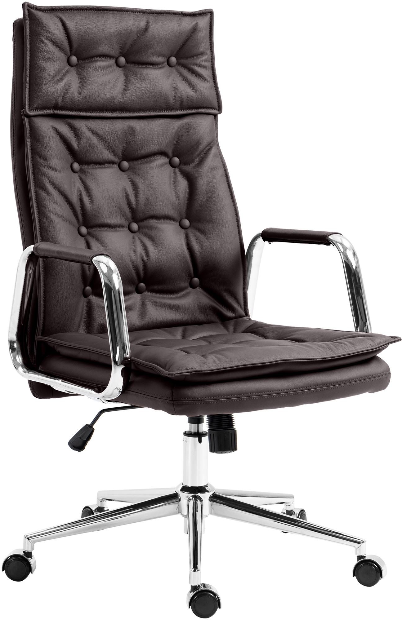 Chaise de bureau Sotira en cuir véritable