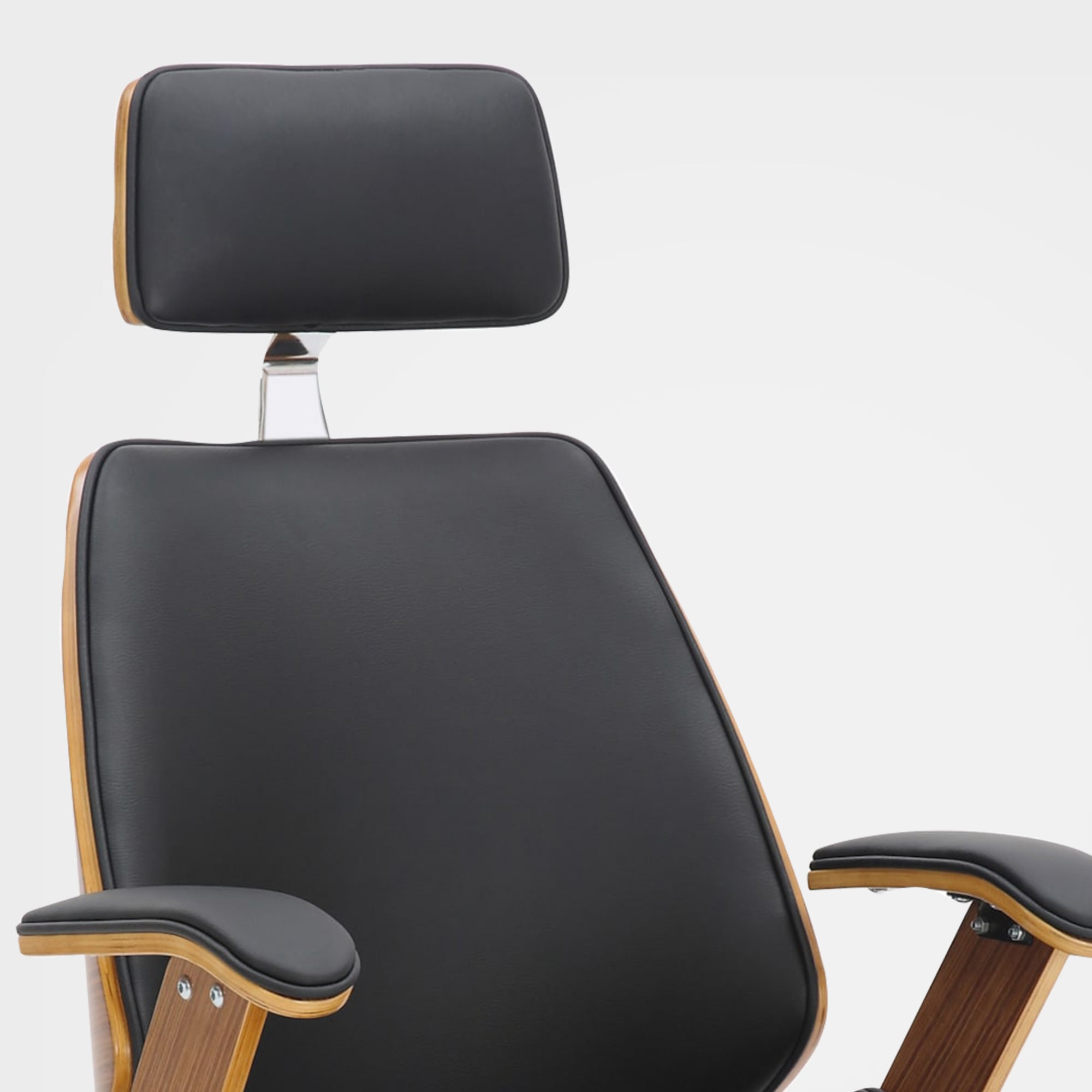 Fauteuil de bureau Chicago en similicuir avec coque d'assise en bois