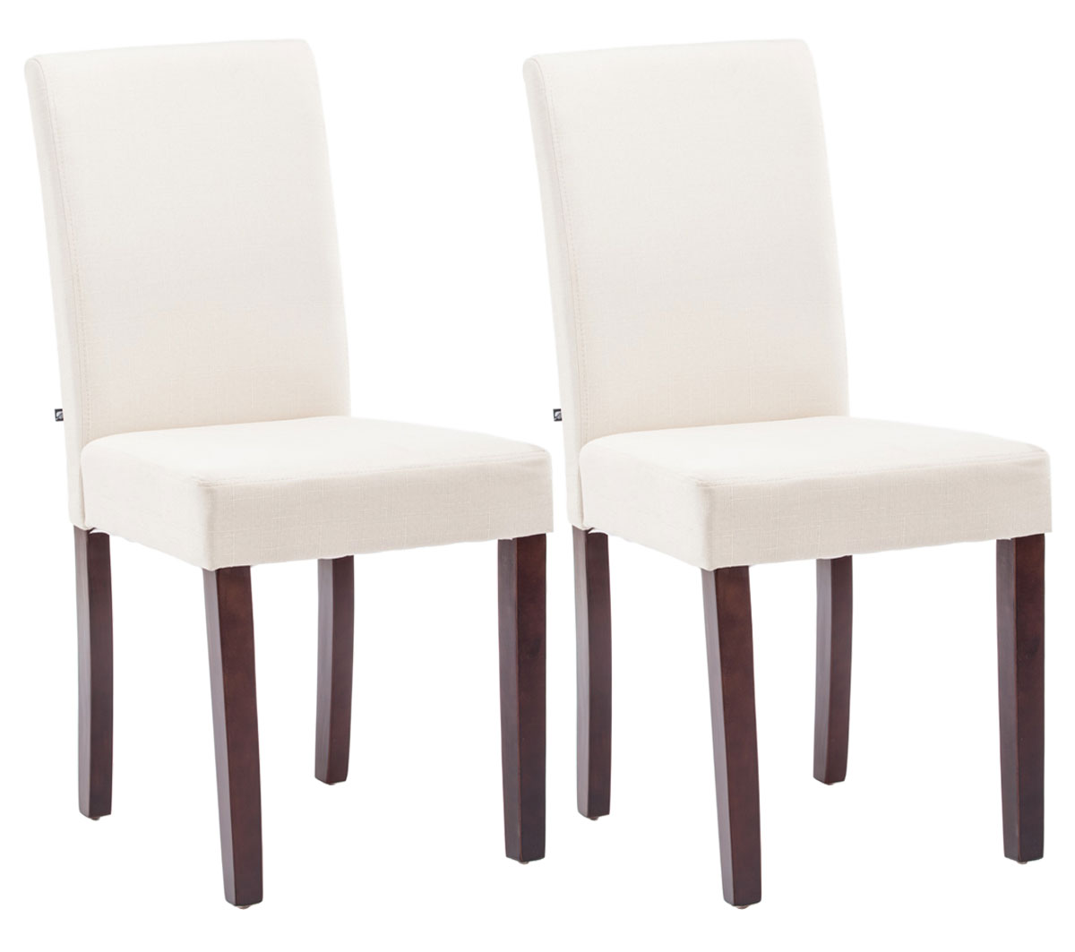 Lot de 2 Chaises de salle à manger Ina Tissu avec pieds en Bois