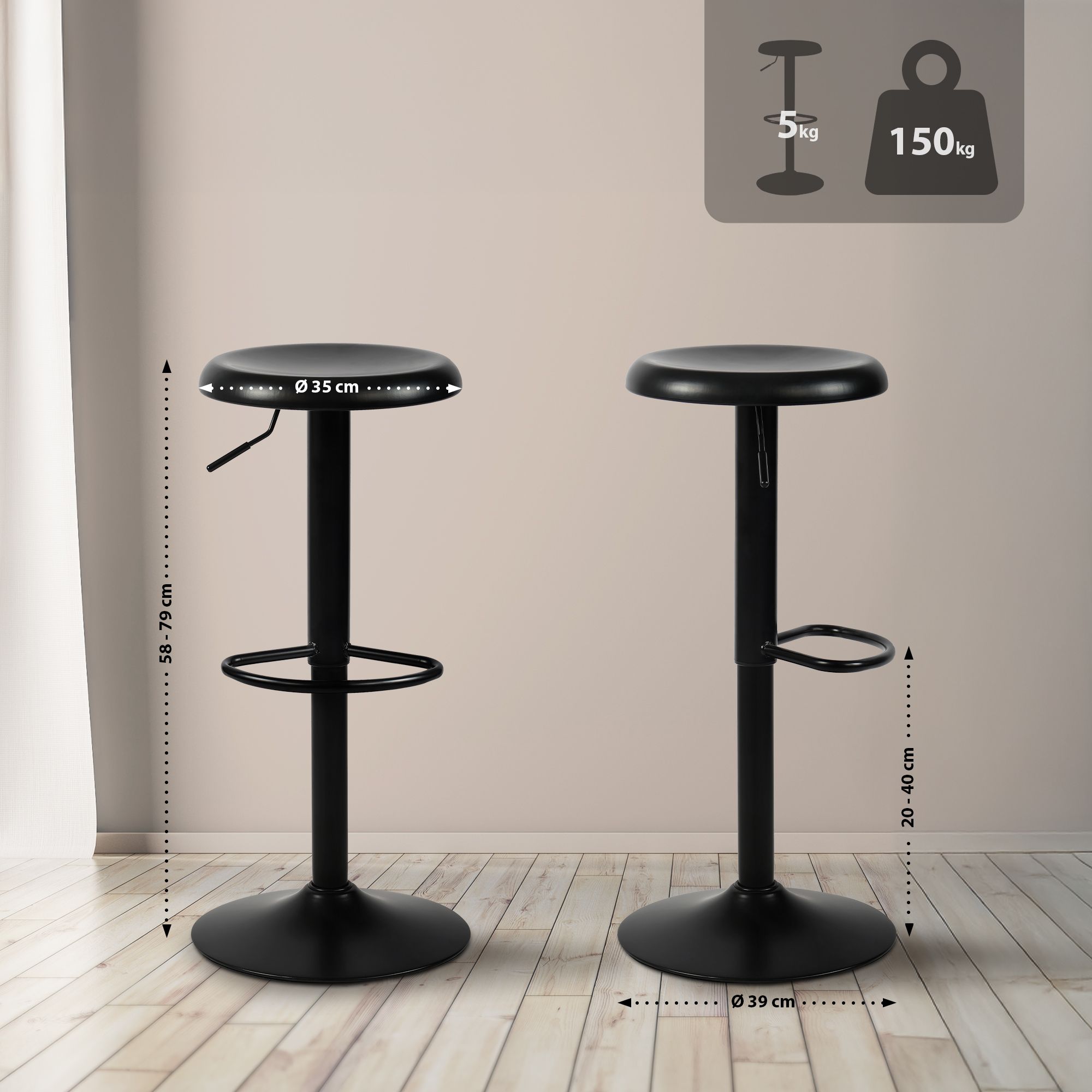 Lot de 2 tabourets de bar Williston
