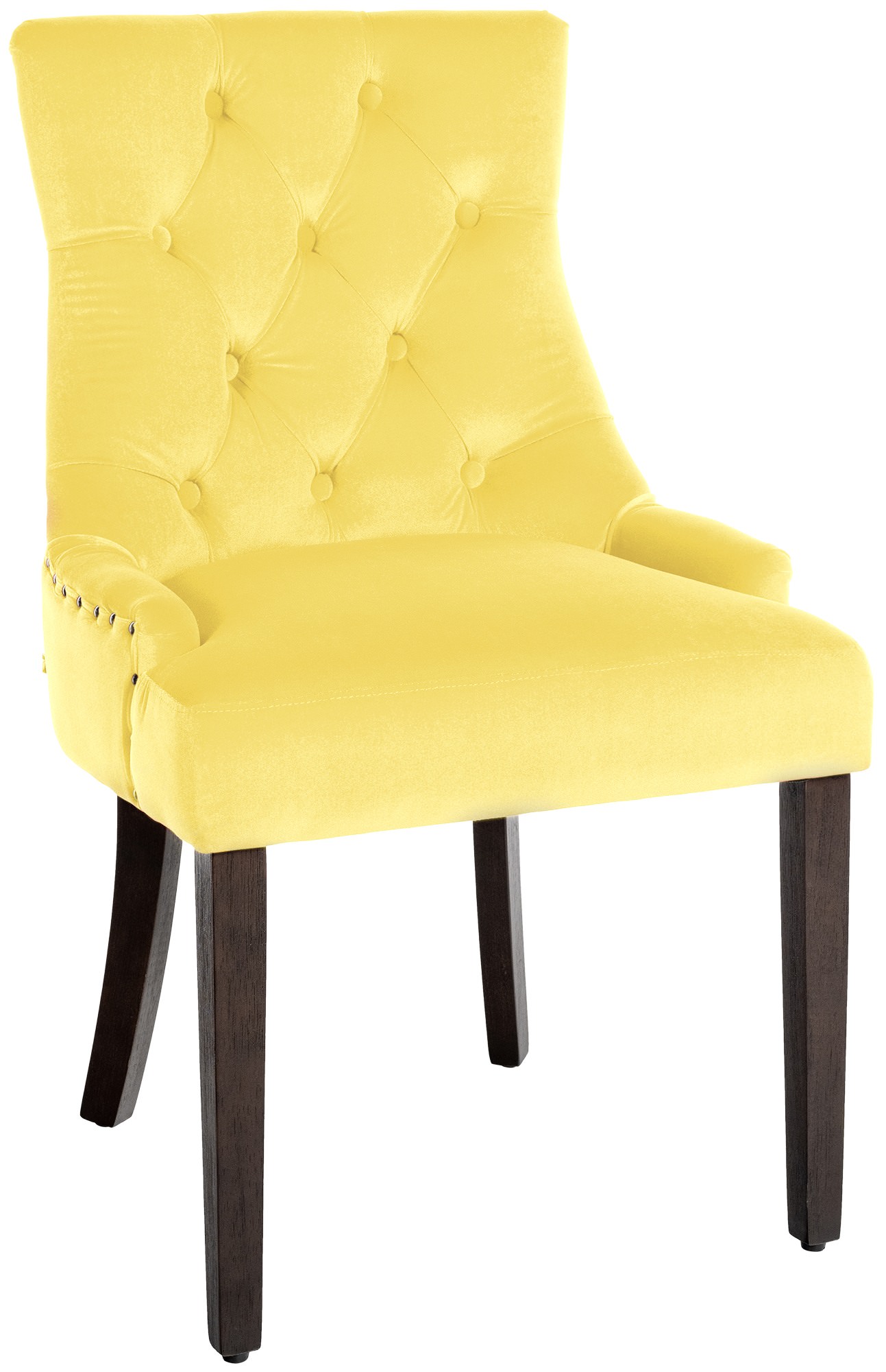 Chaise de salle à manger Aberdeen en Velours avec Piètement en bois d'hévéa