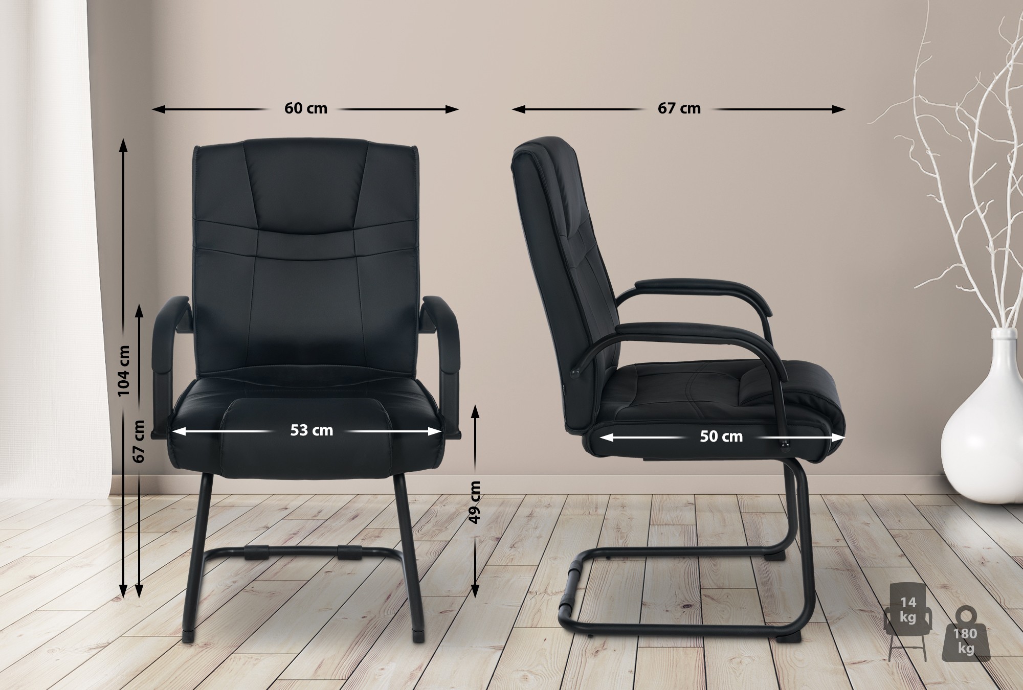 Chaise visiteur Attila similicuir