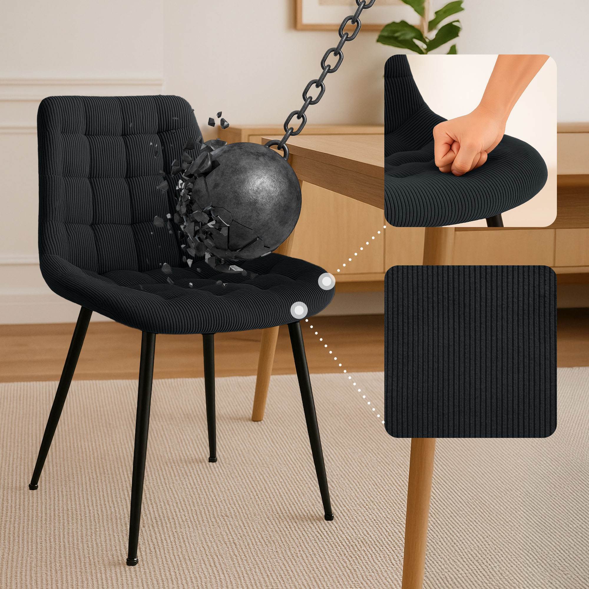 Chaise de salle à manger Sardna Cord