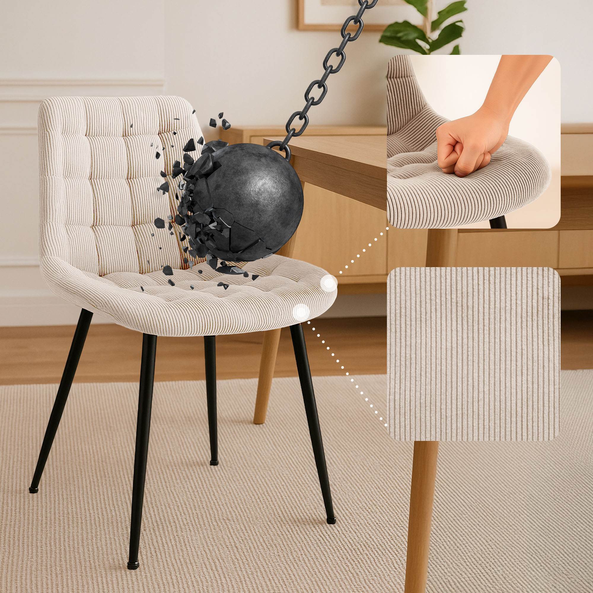 Chaise de salle à manger Sardna Cord