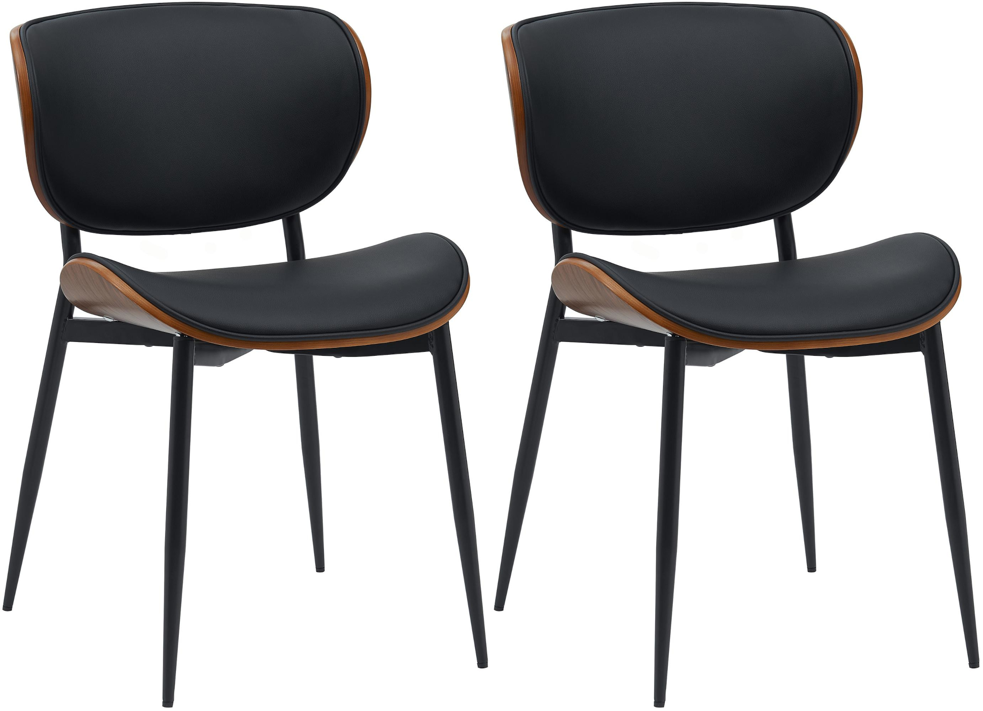Lot de 2 chaises visiteurs Enid en similicuir ou en tissu