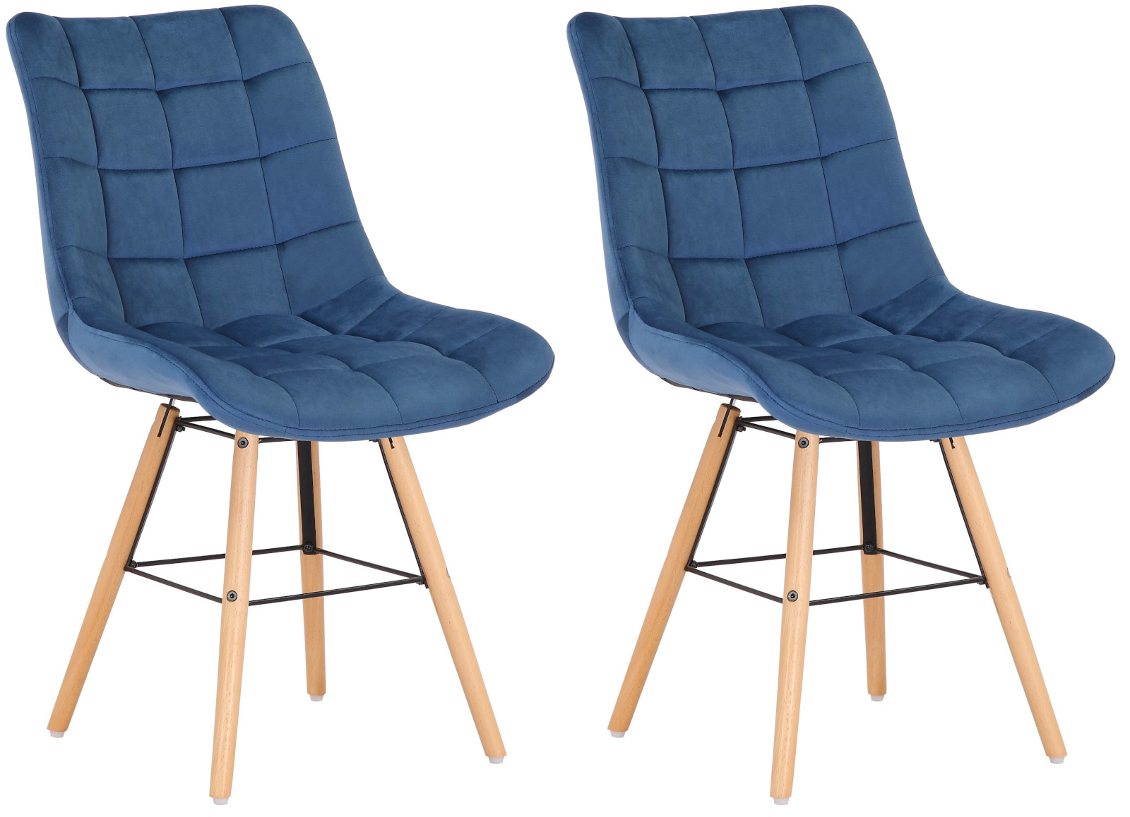 Lot de 2 chaises de salle à manger Leni velours