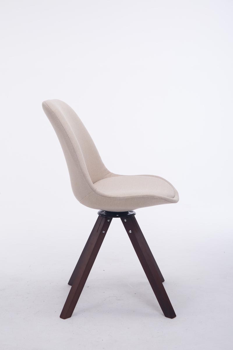 Chaise de salle à manger Troyes Pivotante en Tissu Piètement Carré