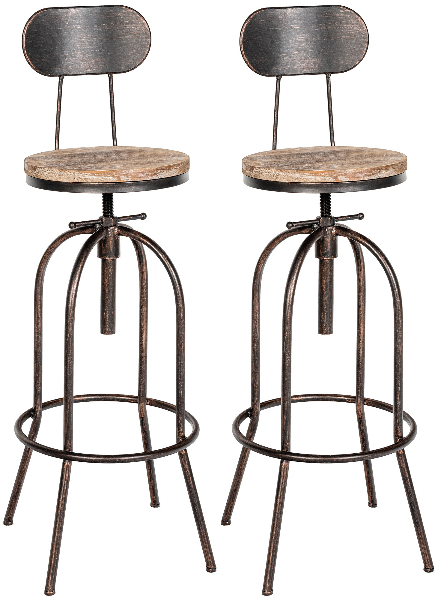 Lot de 2 tabourets de bar Pino