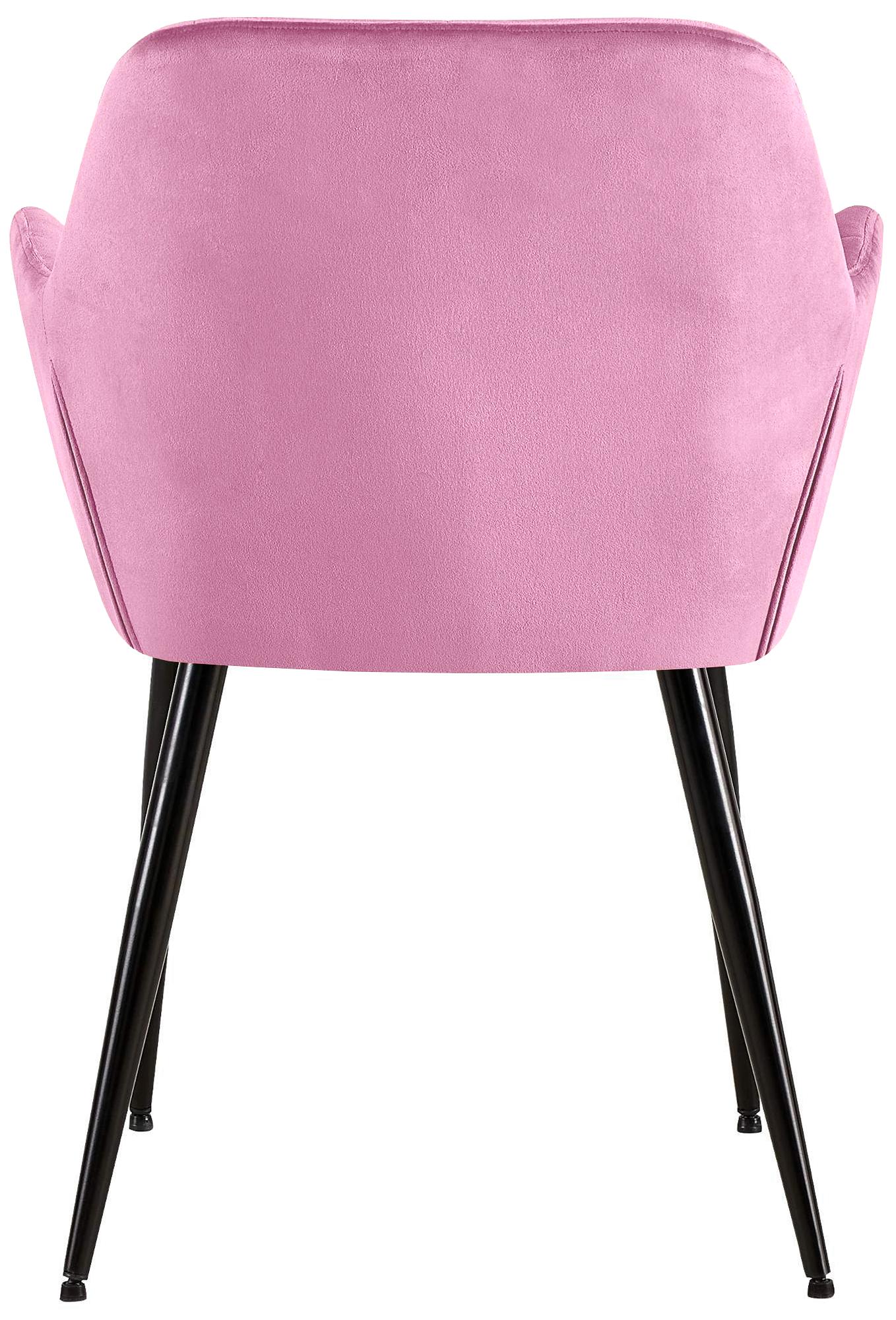 Chaise de salle à manger Emia en Velours avec Piètement en Métal noir