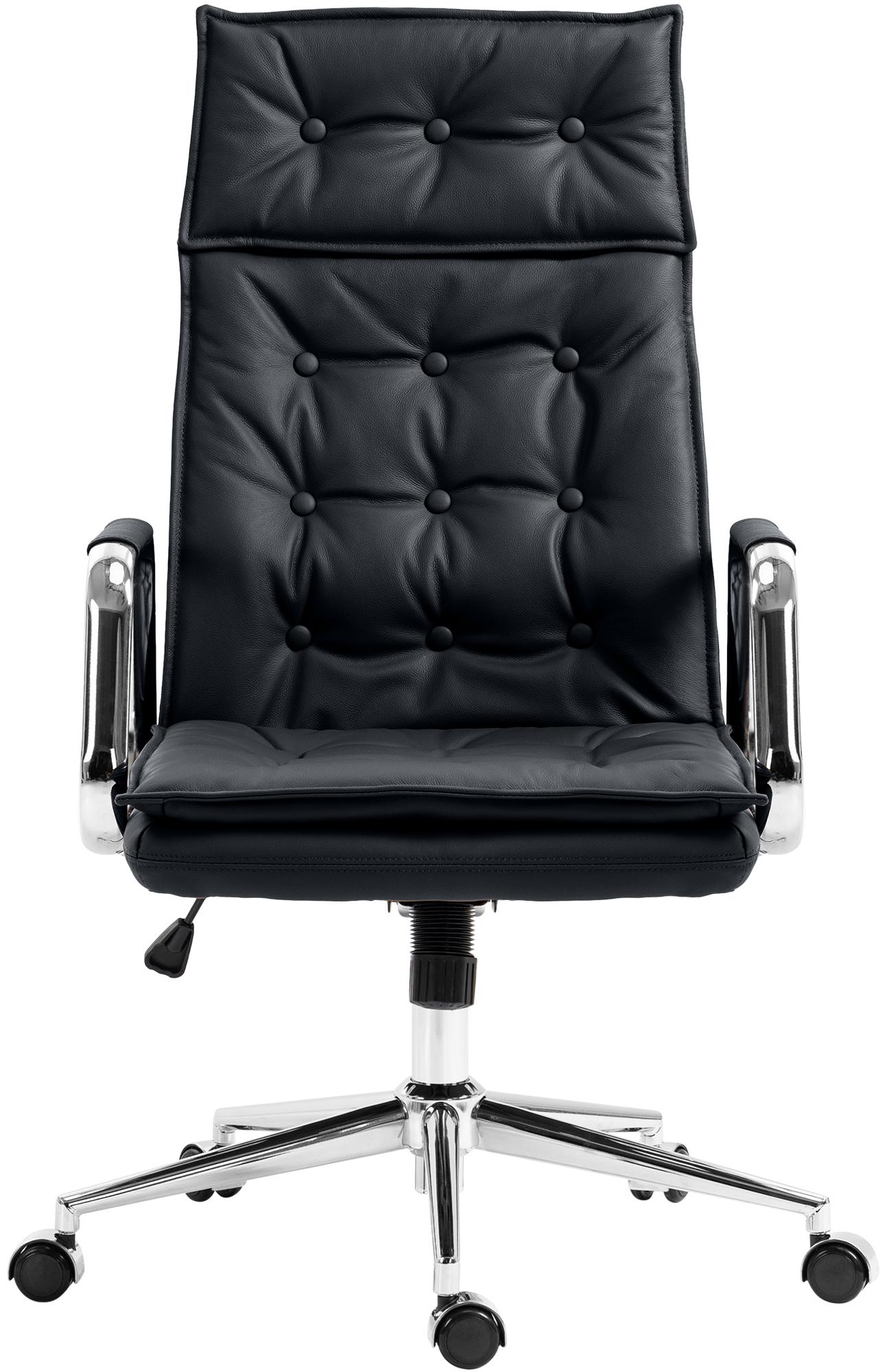 Chaise de bureau Sotira en cuir véritable