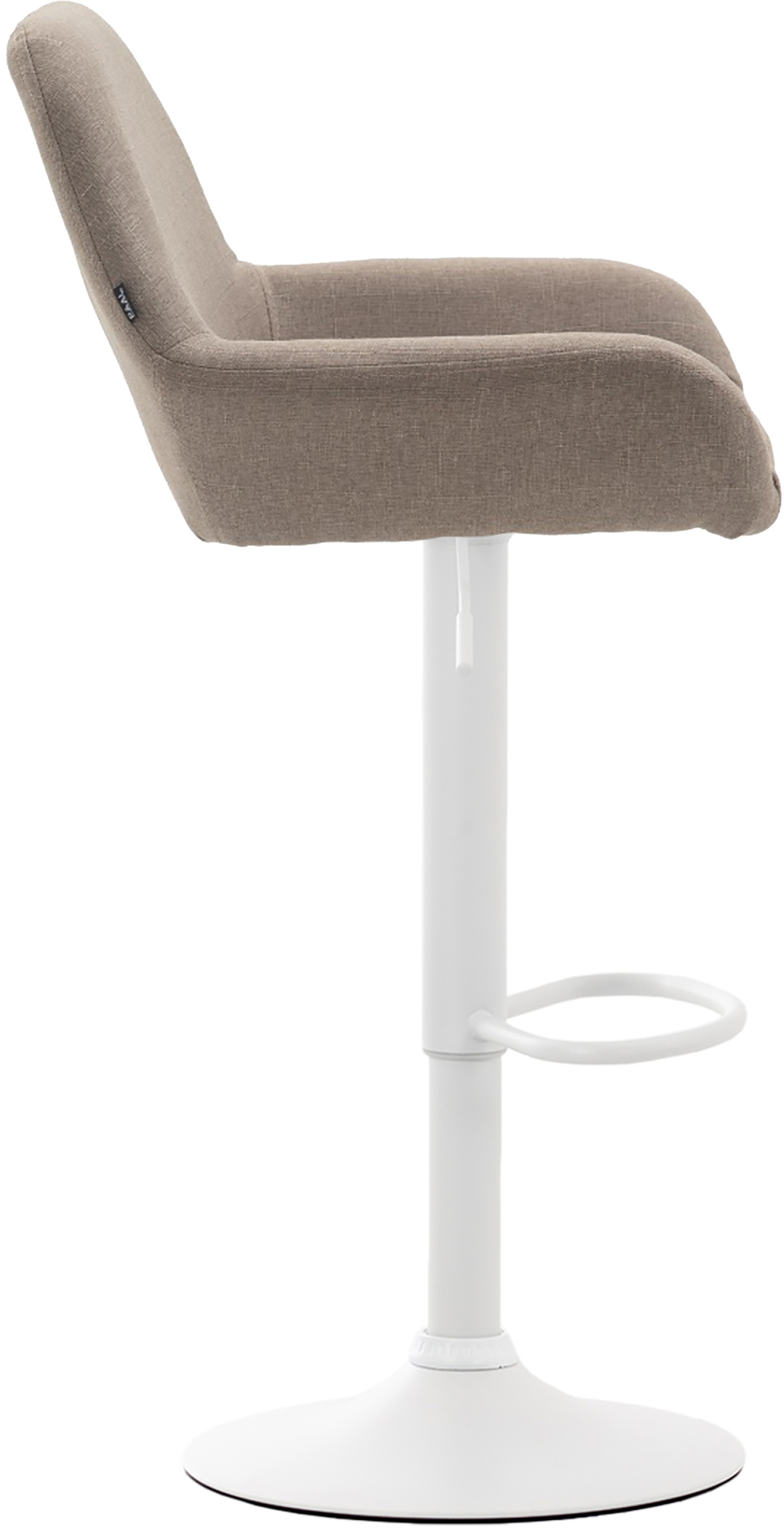 Tabouret de bar Braga tissu avec pied en métal