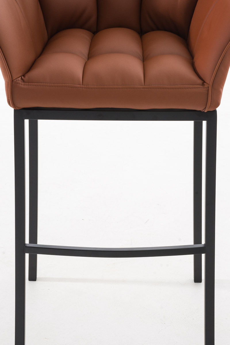 Tabouret de bar Damaso en similicuir avec piétement quatre pieds