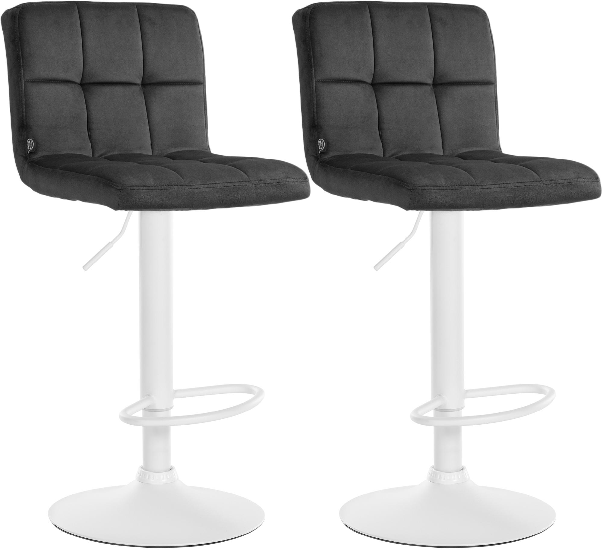 Lot de 2 tabourets de bar Peru velours
