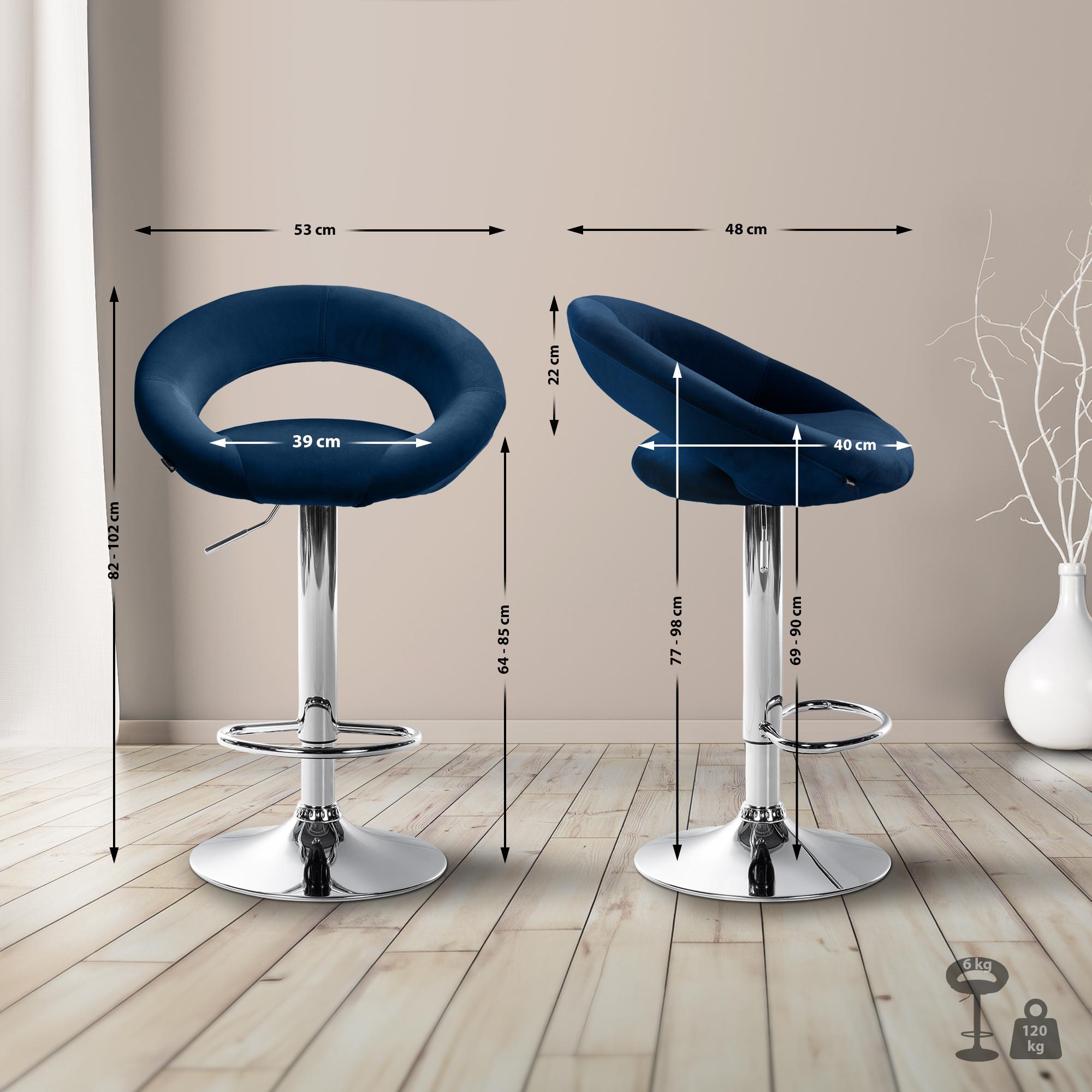Tabouret de bar Olinda velours