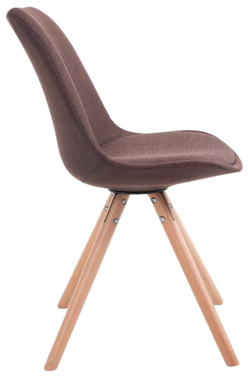 Lot de 4 Chaises de salle à manger Toulouse Tissu Pieds ronds bois