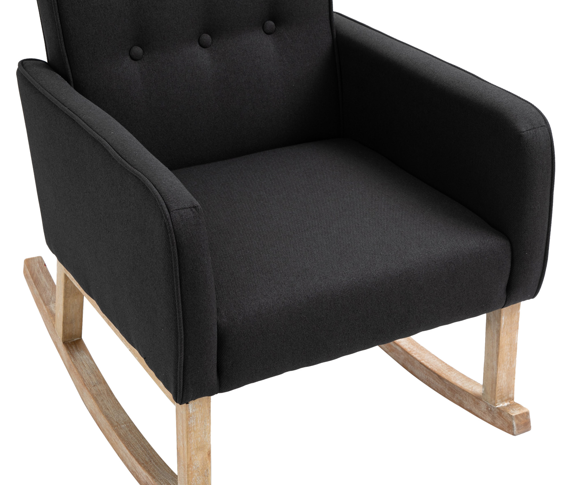 Chaise à bascule Dream en Tissu Pieds en Bois de chêne