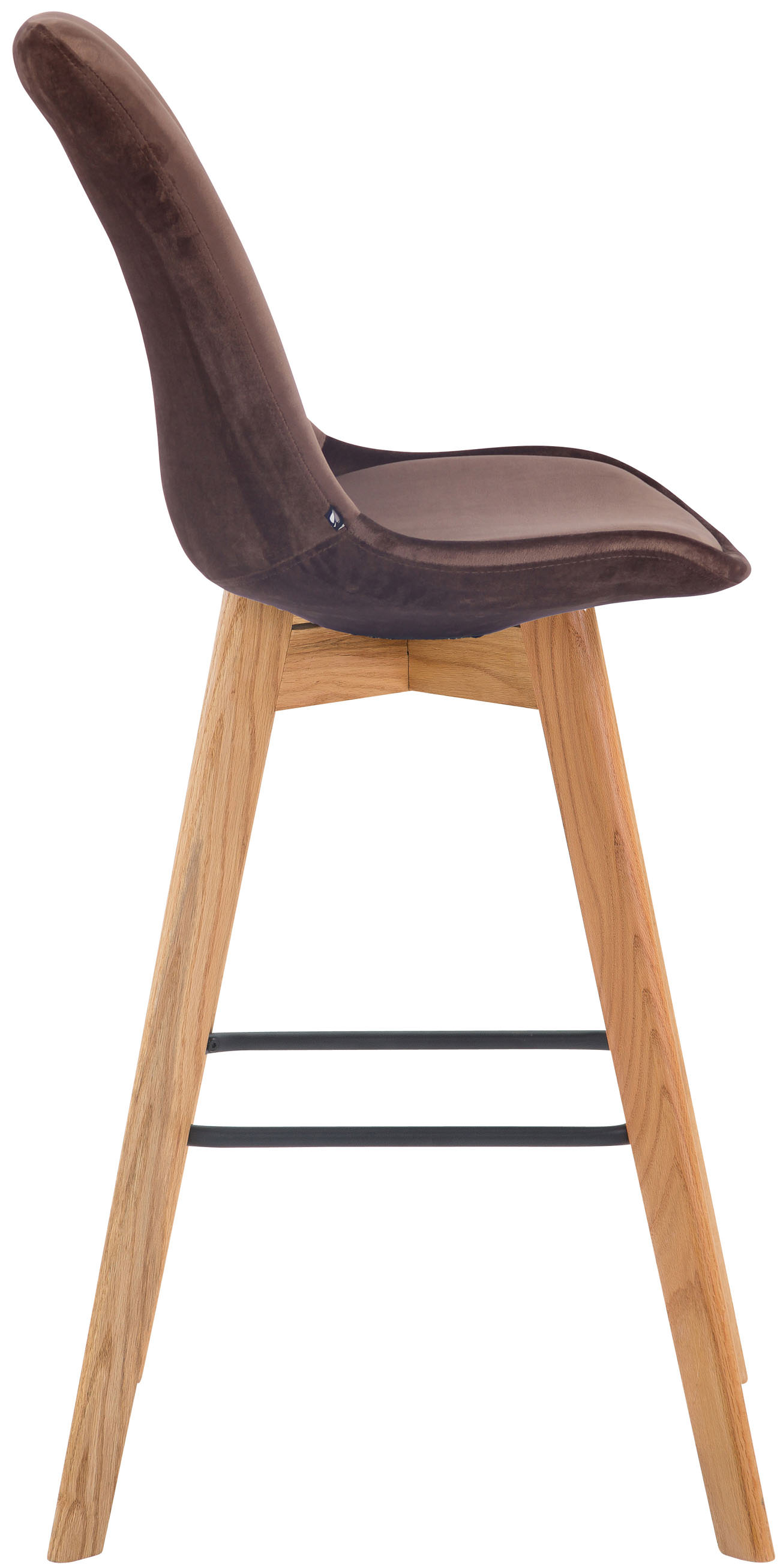 Lot de 2 tabourets de bar Metz en velours Pieds en bois