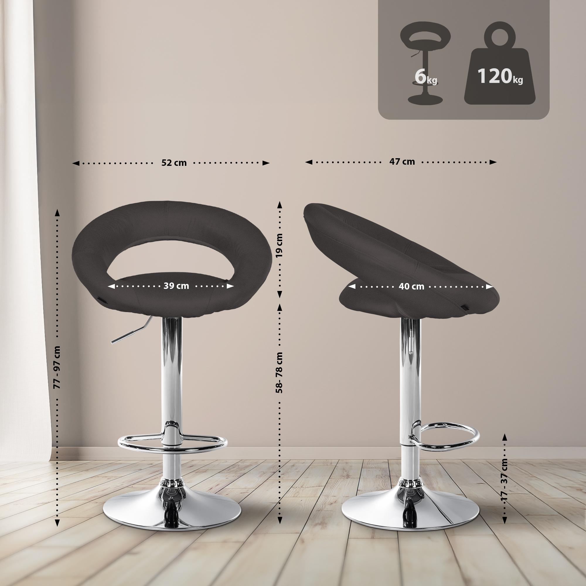 Lot de 2 tabourets de bar Olinda tissu