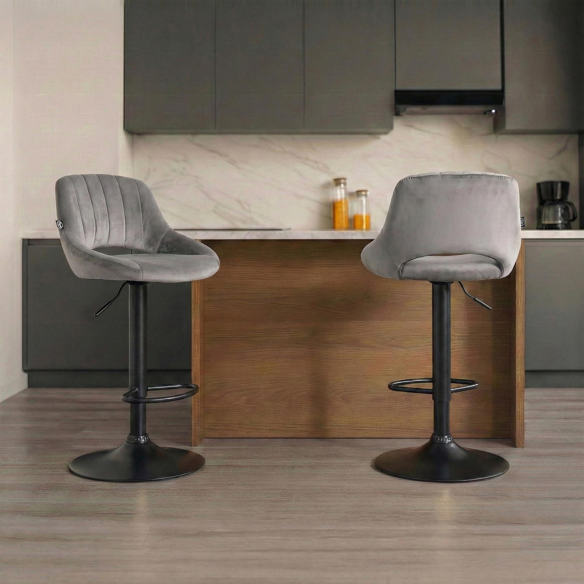Tabouret de bar Milet en velours