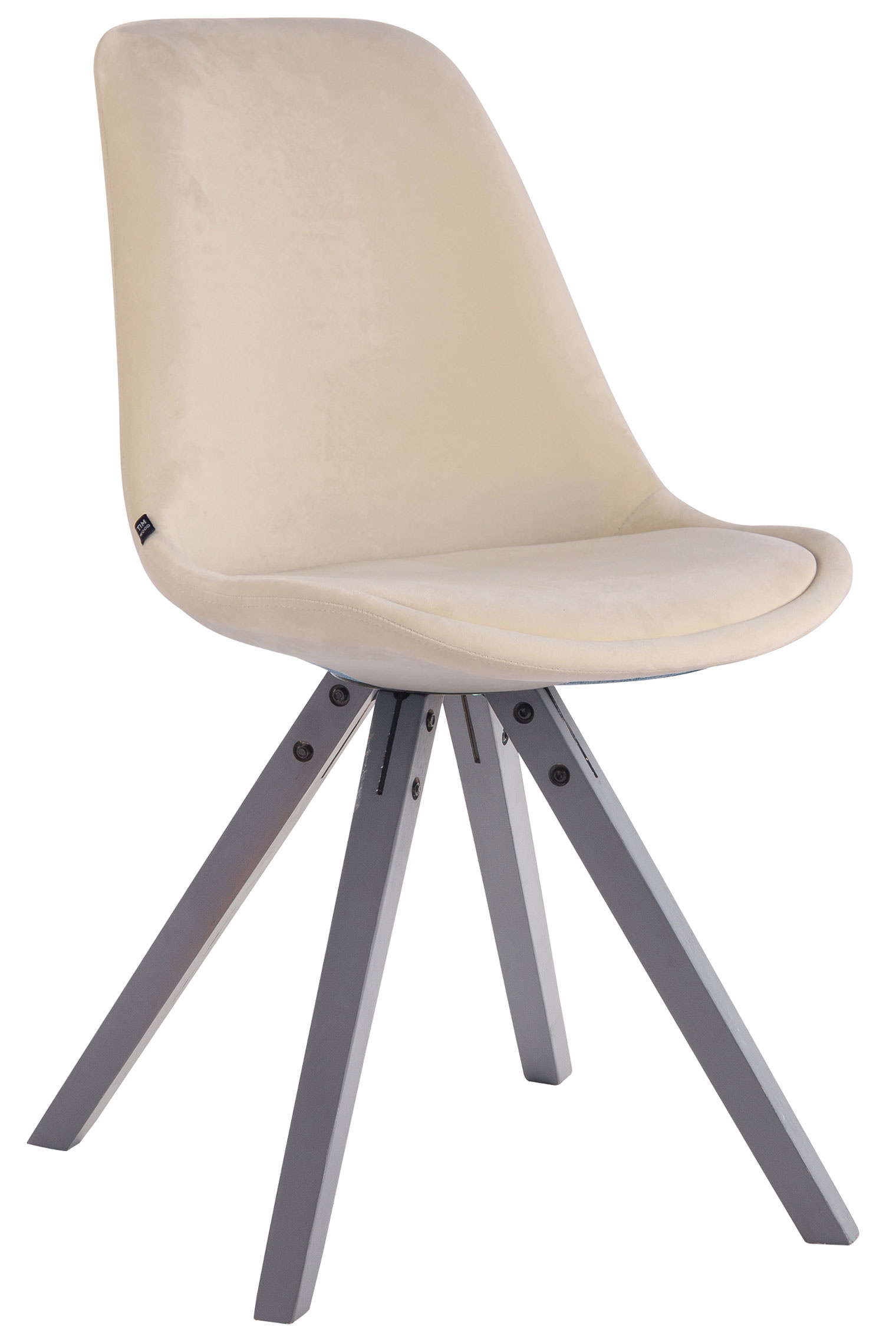 Chaise de salle à manger Toulouse en velours Pieds carrés