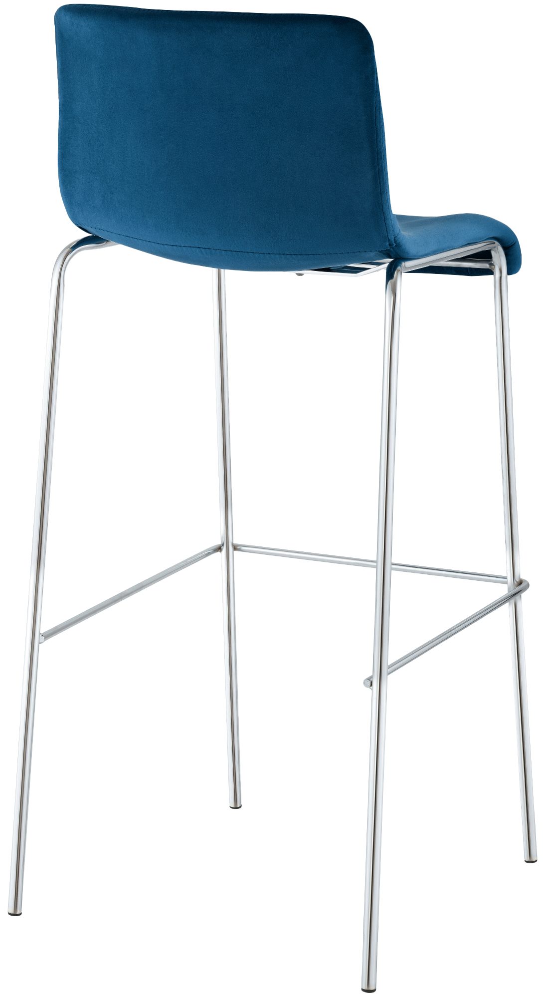 Tabouret de bar Hover velours structure à quatre pieds chromée