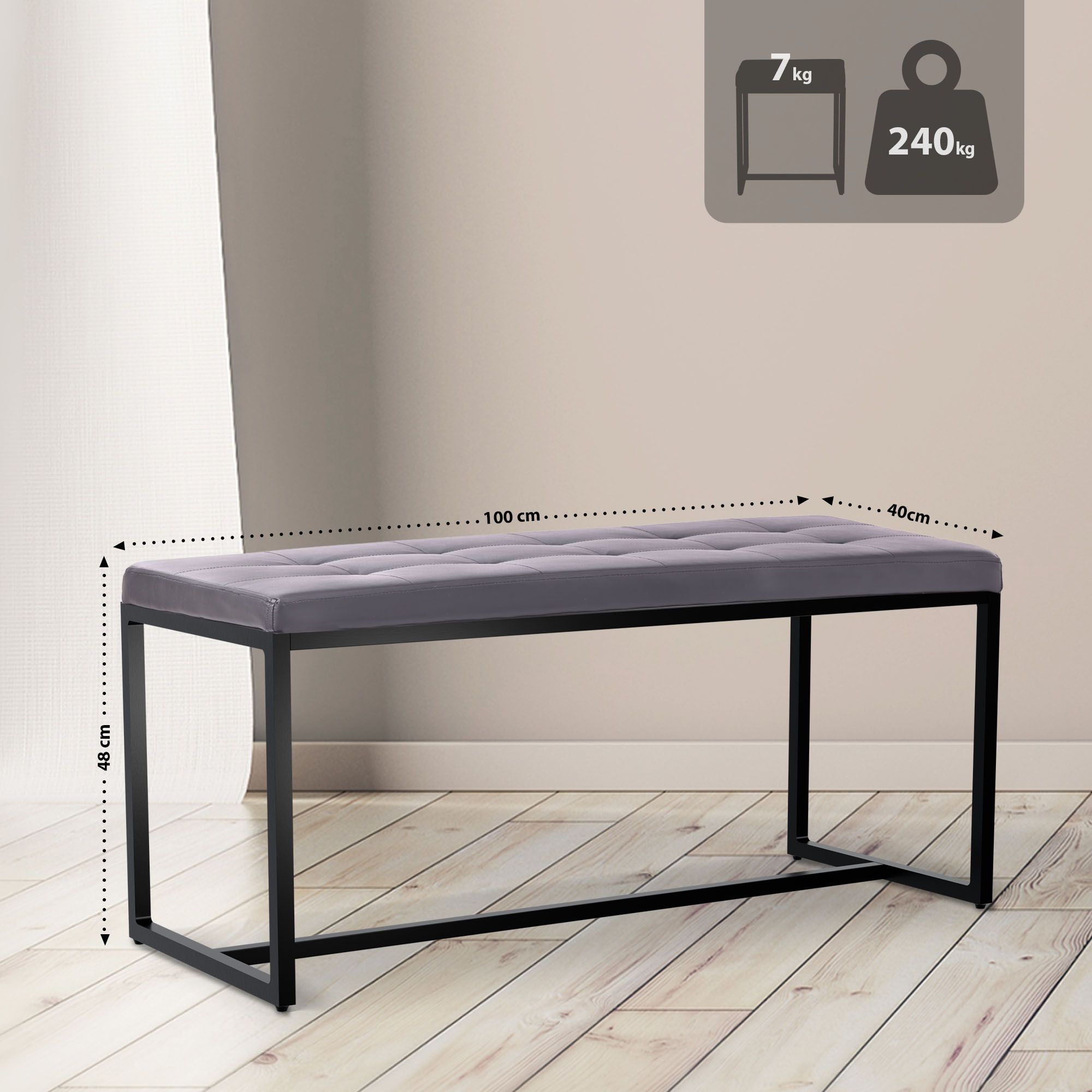 Banc Barci avec structure noire